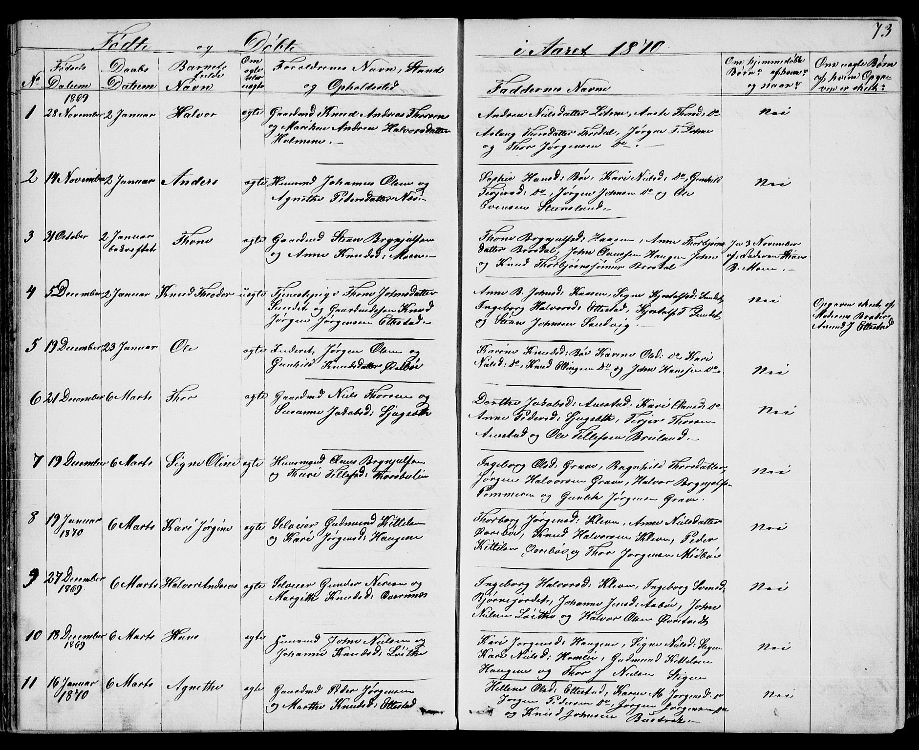 Drangedal kirkebøker, AV/SAKO-A-258/G/Gb/L0001: Parish register (copy) no. II 1, 1856-1894, p. 73