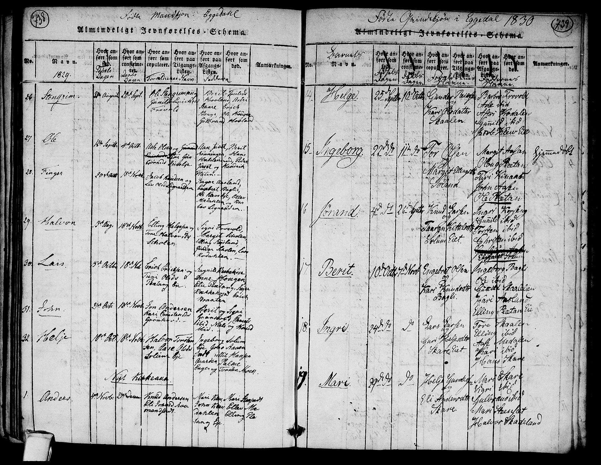 Sigdal kirkebøker, SAKO/A-245/G/Ga/L0001: Parish register (copy) no. I 1 /2, 1816-1835, p. 738-739