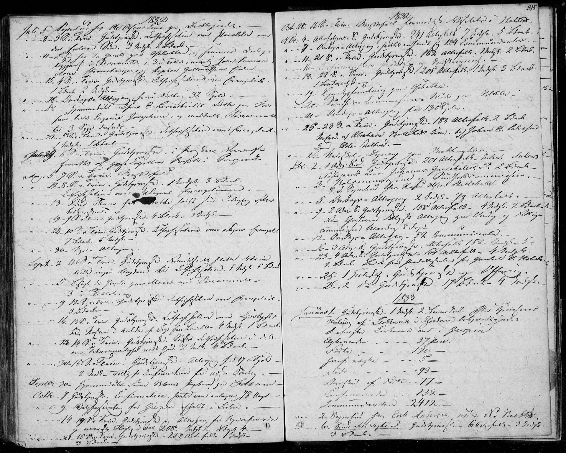 Gjerpen kirkebøker, SAKO/A-265/F/Fa/L0006: Parish register (official) no. I 6, 1829-1834, p. 315