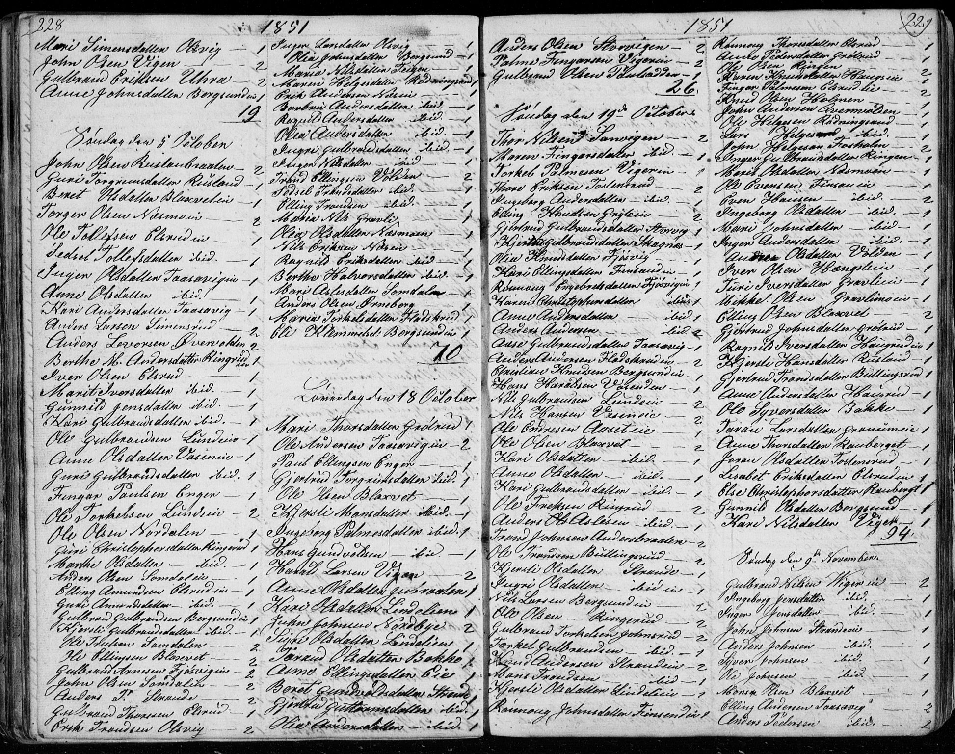 Ådal kirkebøker, SAKO/A-248/G/Ga/L0002: Parish register (copy) no. I 2, 1840-1861, p. 228-229