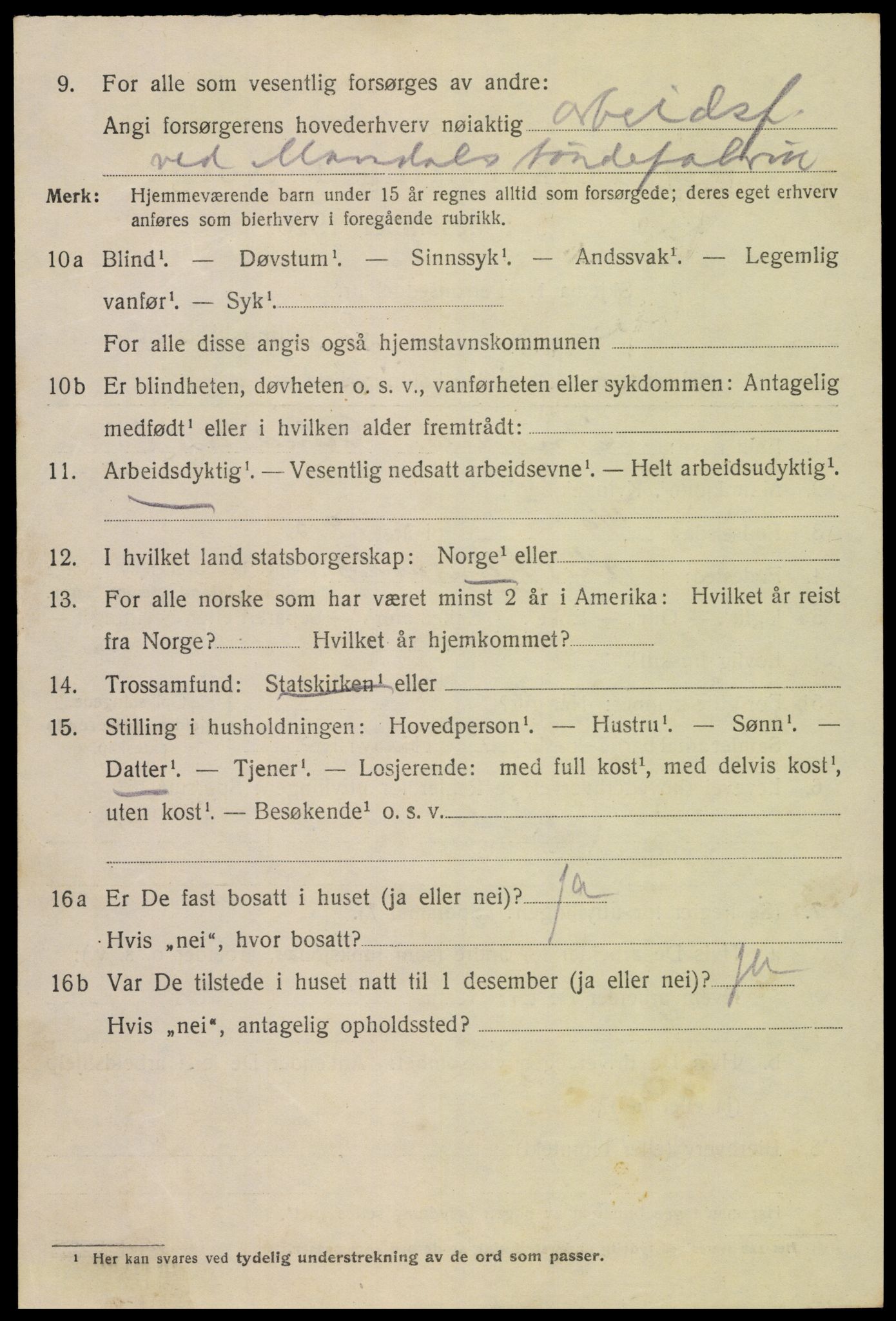 SAK, 1920 census for Mandal, 1920, p. 6874