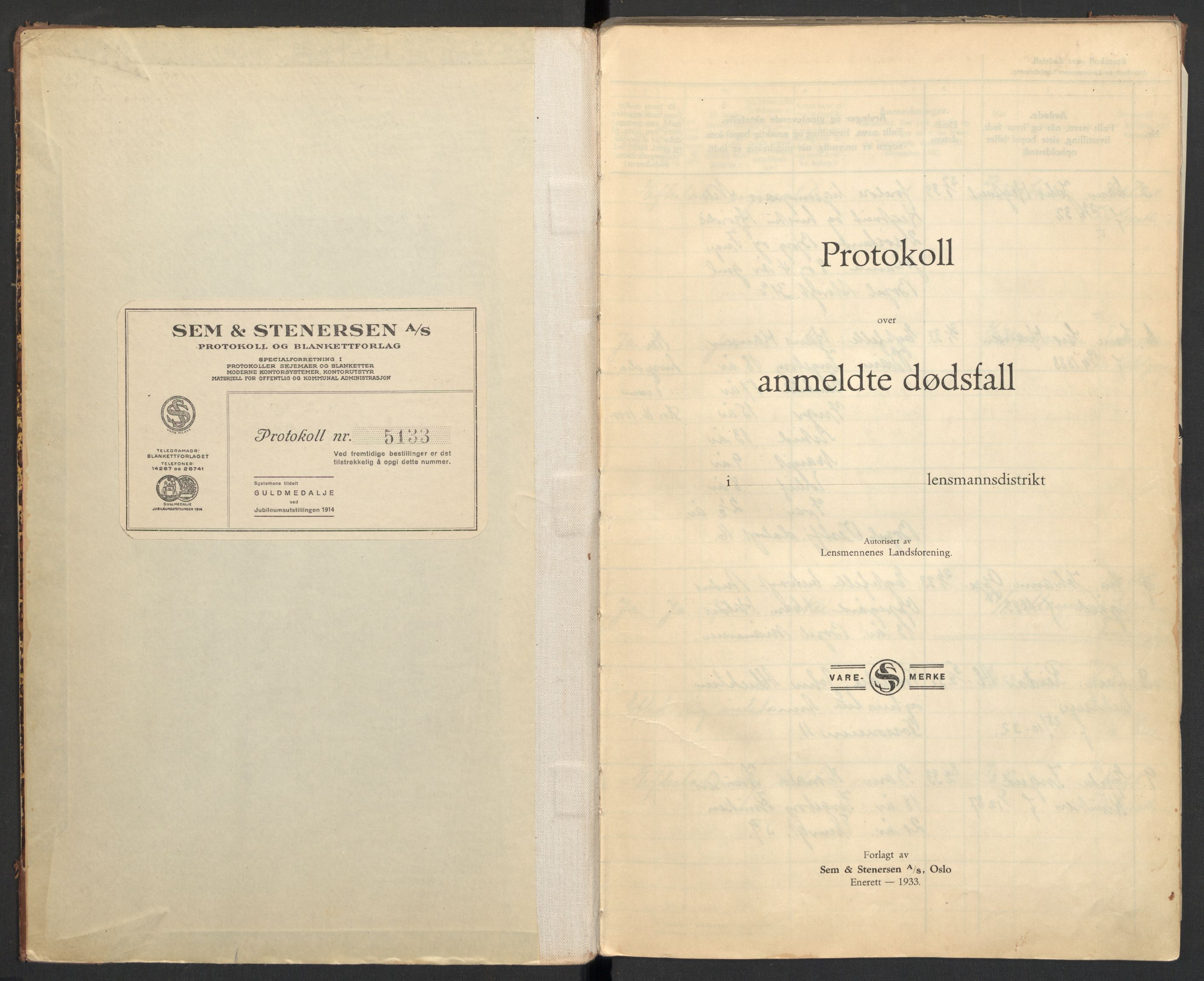 Tinn lensmannskontor, SAKO/A-576/H/Ha/L0004: Dødsfallsprotokoll, 1933-1941