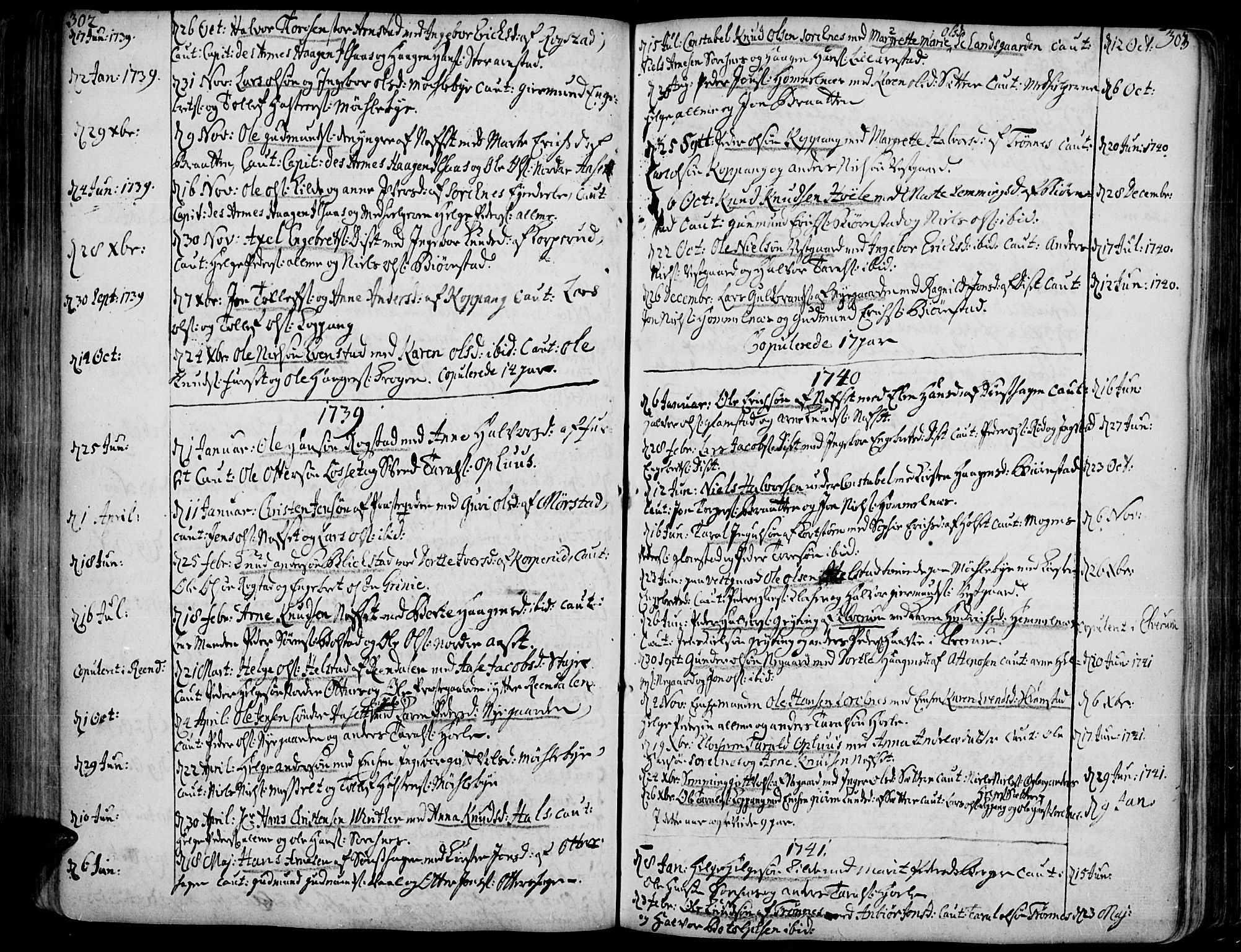 Åmot prestekontor, Hedmark, SAH/PREST-056/H/Ha/Haa/L0002: Parish register (official) no. 2, 1734-1779, p. 302-303