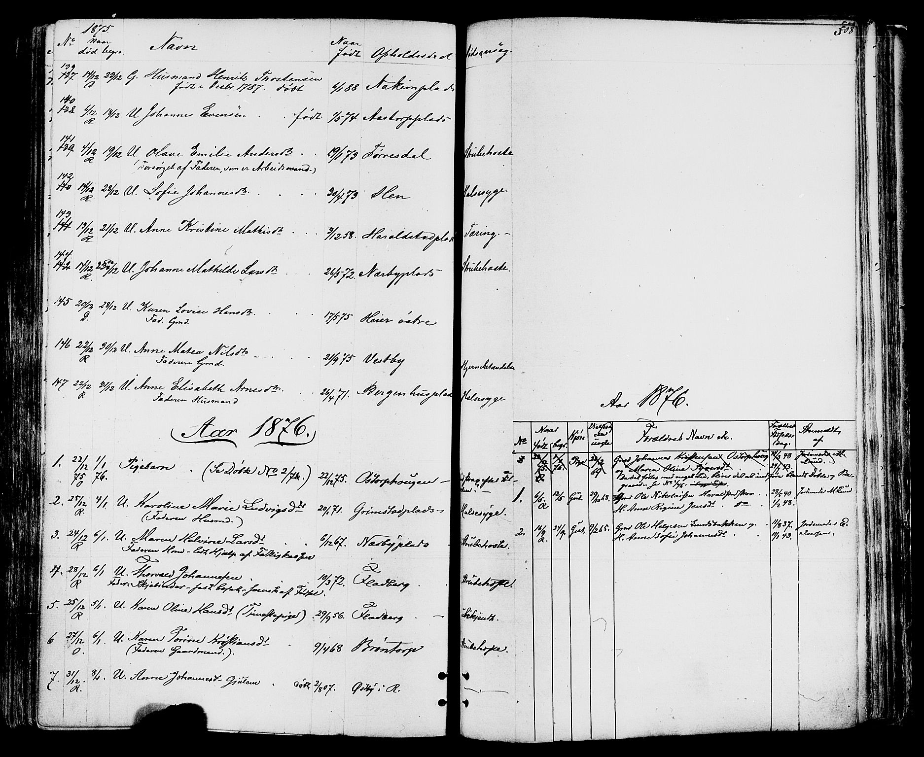 Rakkestad prestekontor Kirkebøker, SAO/A-2008/F/Fa/L0011: Parish register (official) no. I 11, 1862-1877, p. 508