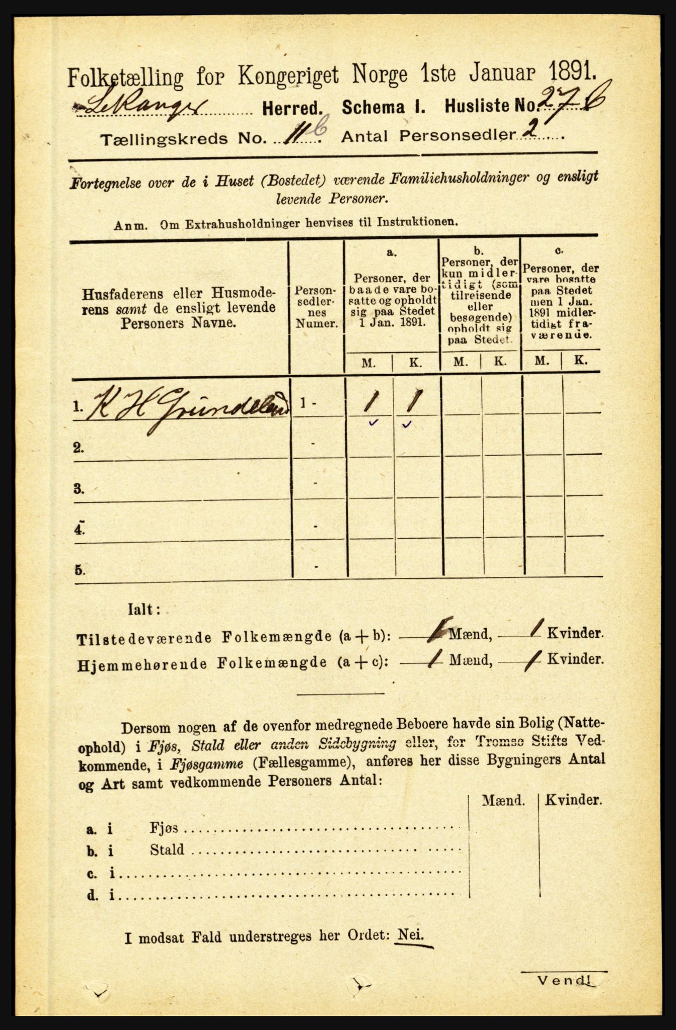 RA, 1891 census for 1419 Leikanger, 1891, p. 2171