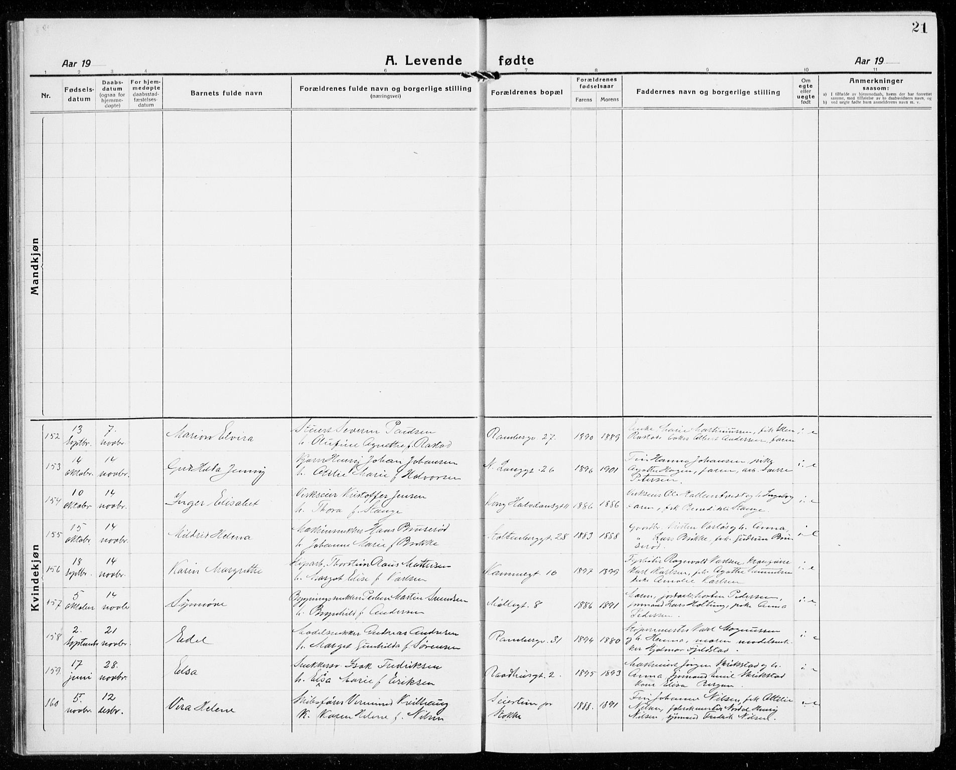 Tønsberg kirkebøker, AV/SAKO-A-330/G/Ga/L0010: Parish register (copy) no. 10, 1920-1942, p. 21