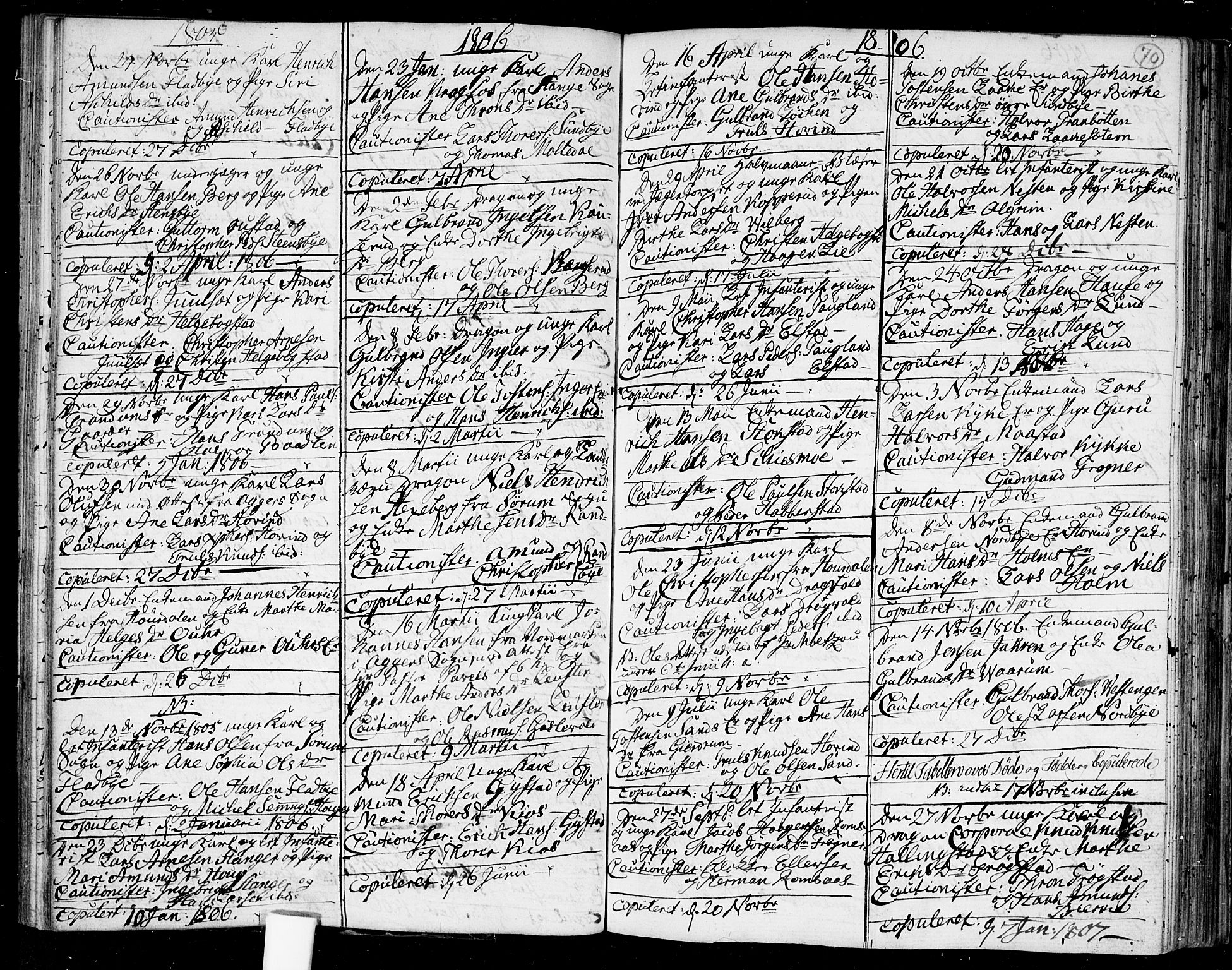 Ullensaker prestekontor Kirkebøker, SAO/A-10236a/F/Fa/L0011: Parish register (official) no. I 11, 1777-1816, p. 70