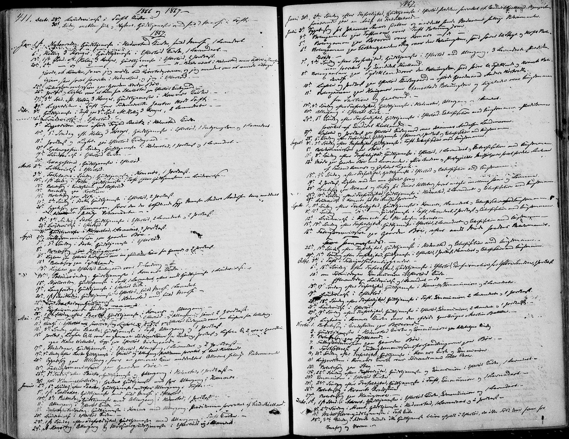 Sandsvær kirkebøker, SAKO/A-244/F/Fa/L0006: Parish register (official) no. I 6, 1857-1868, p. 411