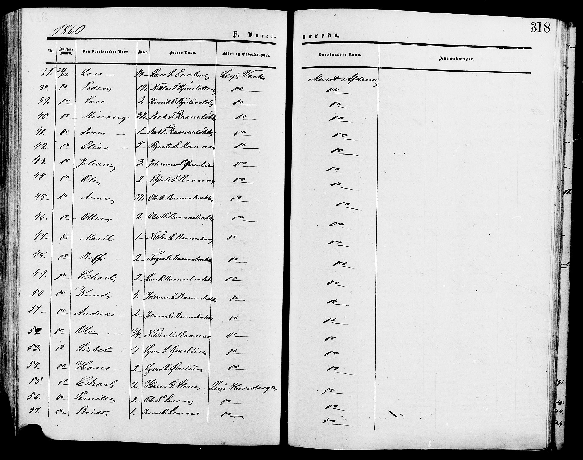 Lesja prestekontor, AV/SAH-PREST-068/H/Ha/Haa/L0009: Parish register (official) no. 9, 1854-1889, p. 318