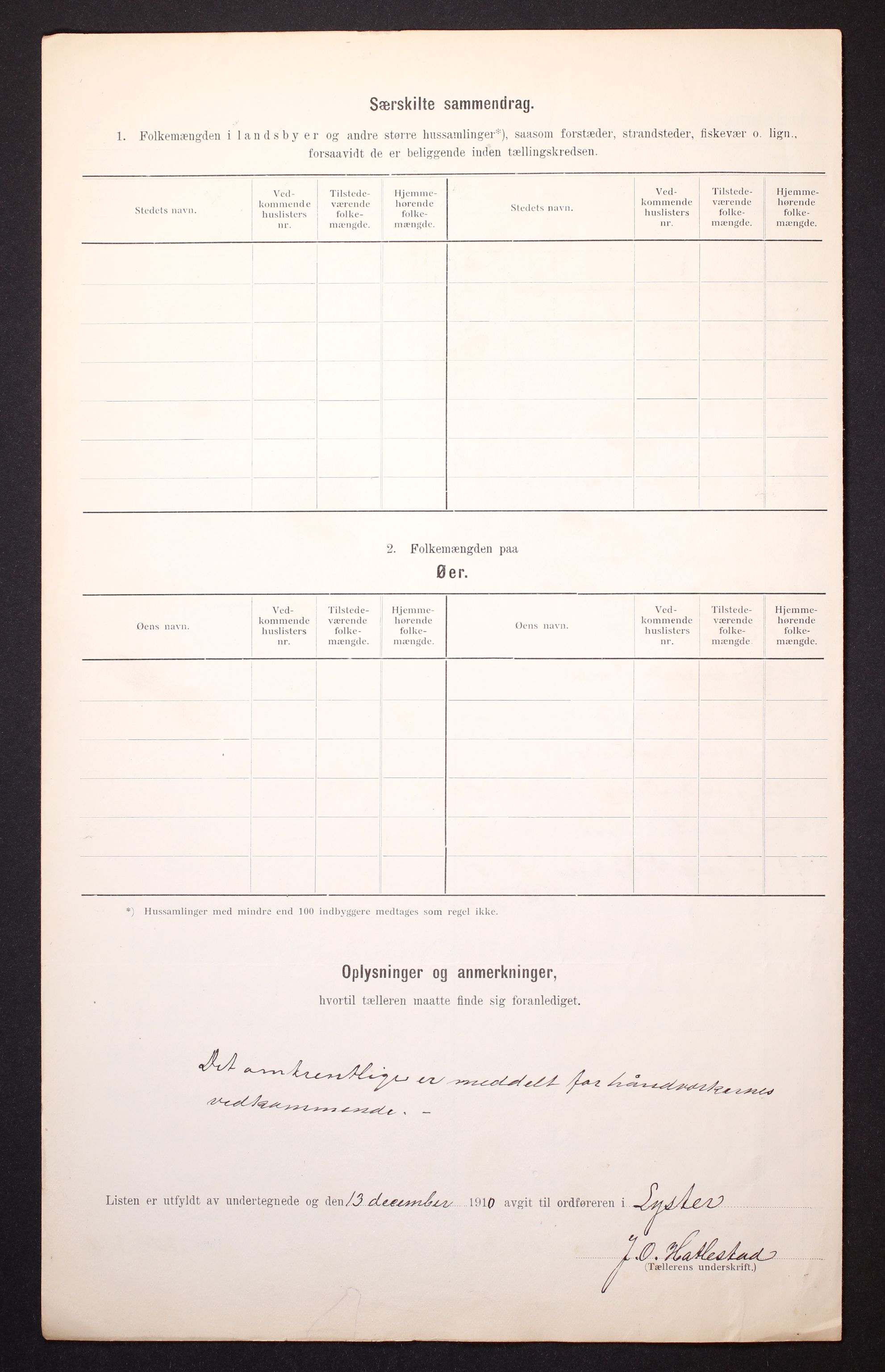 RA, 1910 census for Luster, 1910, p. 13