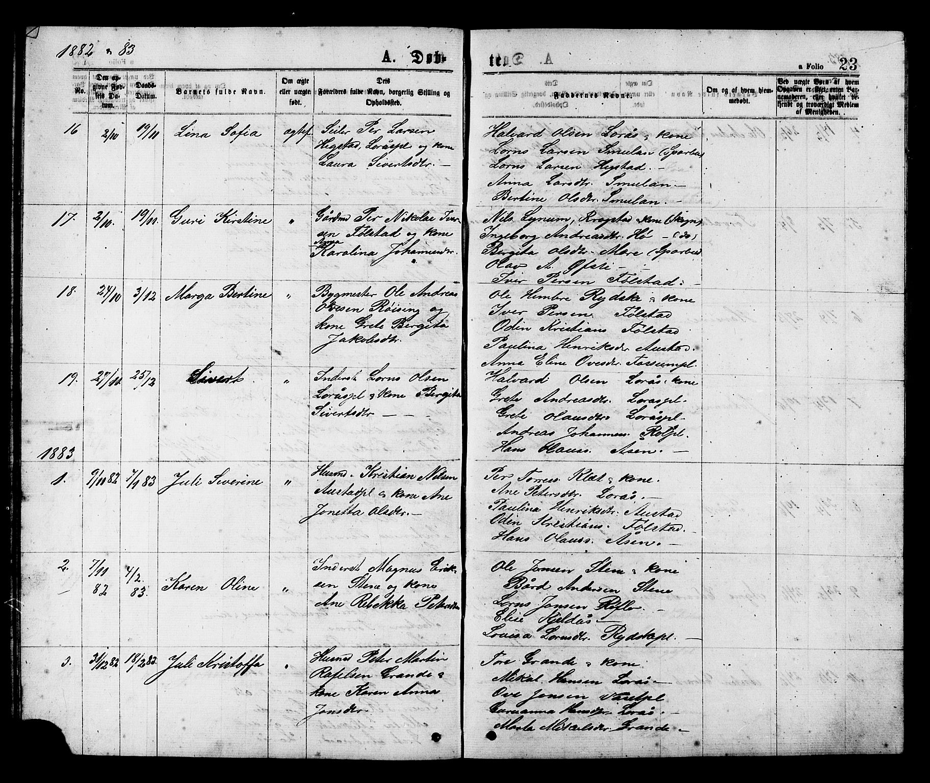 Ministerialprotokoller, klokkerbøker og fødselsregistre - Nord-Trøndelag, SAT/A-1458/731/L0311: Parish register (copy) no. 731C02, 1875-1911, p. 23