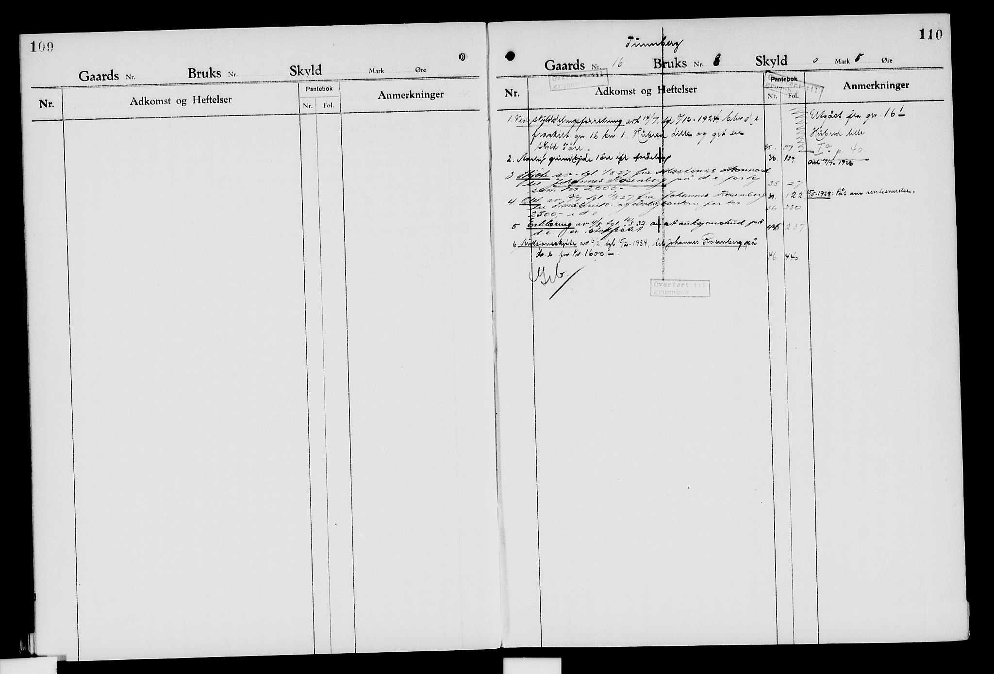 Nord-Hedmark sorenskriveri, SAH/TING-012/H/Ha/Had/Hade/L0007: Mortgage register no. 4.7, 1924-1940, p. 109-110