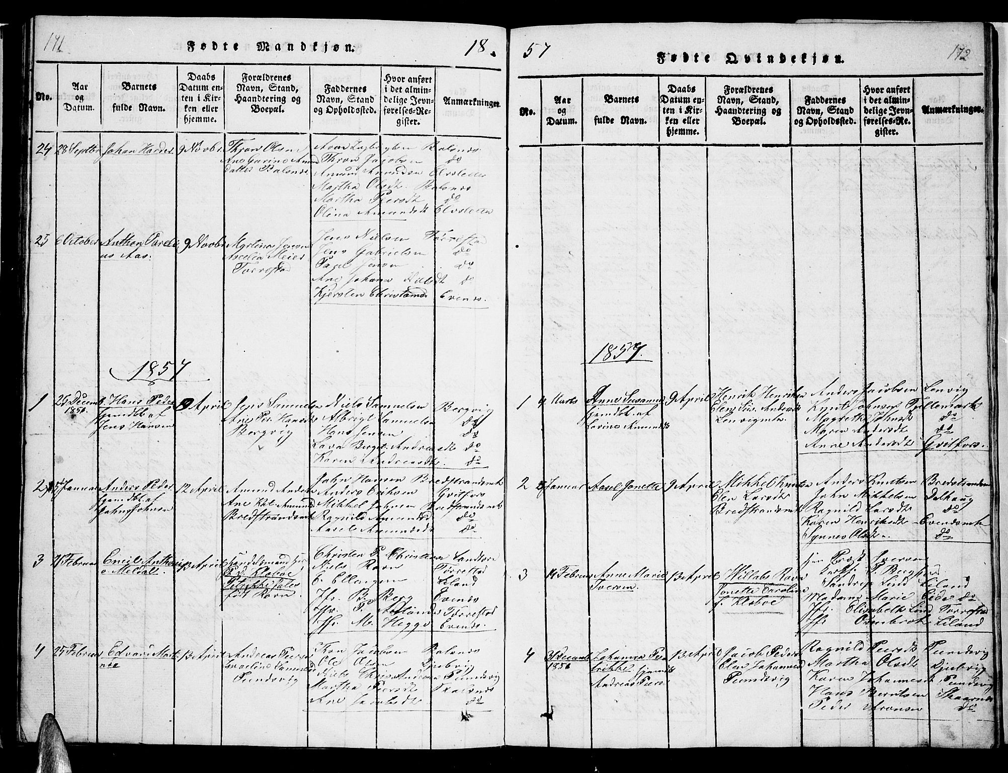 Ministerialprotokoller, klokkerbøker og fødselsregistre - Nordland, SAT/A-1459/863/L0911: Parish register (copy) no. 863C01, 1821-1858, p. 171-172
