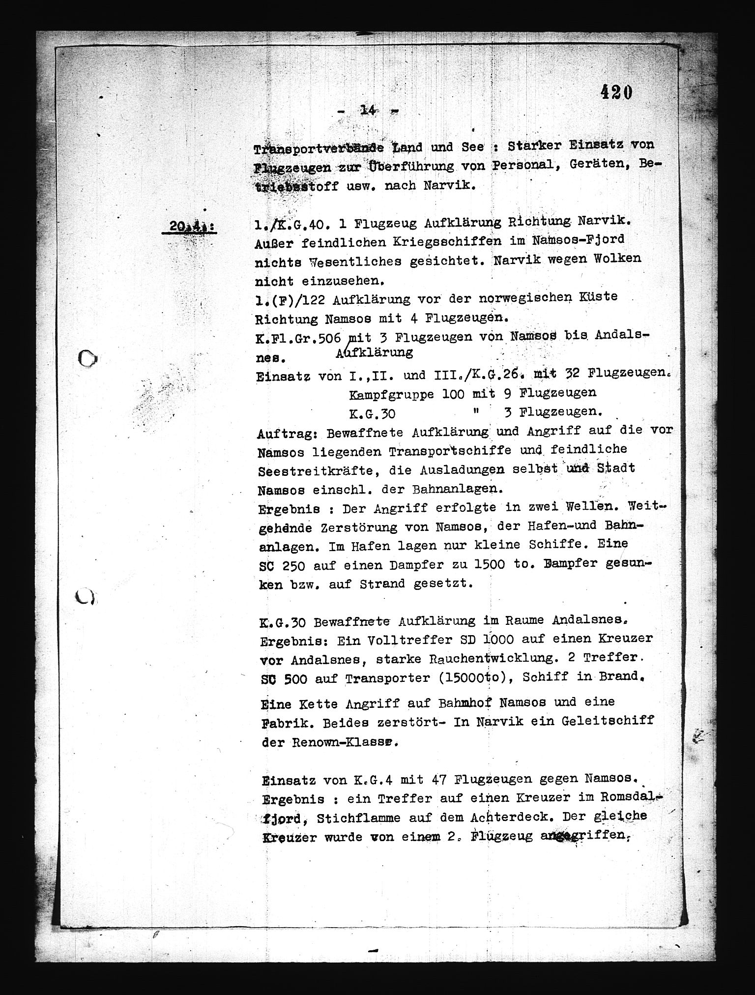 Documents Section, AV/RA-RAFA-2200/V/L0076: Amerikansk mikrofilm "Captured German Documents".
Box No. 715.  FKA jnr. 619/1954., 1940, p. 205