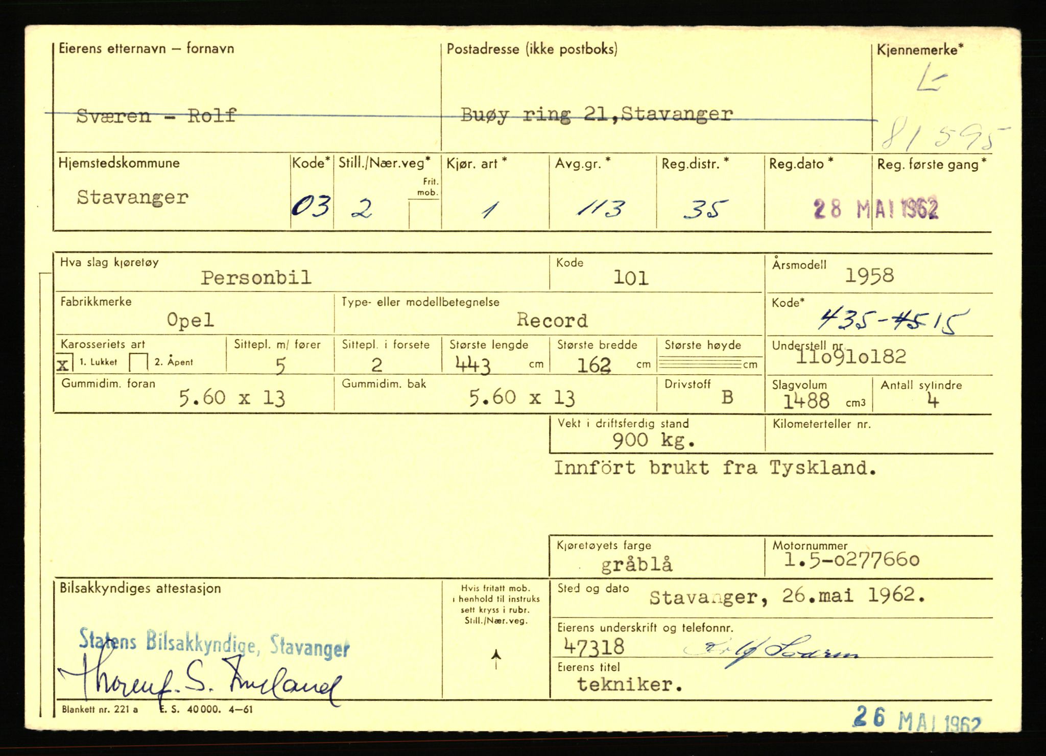 Stavanger trafikkstasjon, AV/SAST-A-101942/0/F/L0071: L-80500 - L-82199, 1930-1971, p. 1867