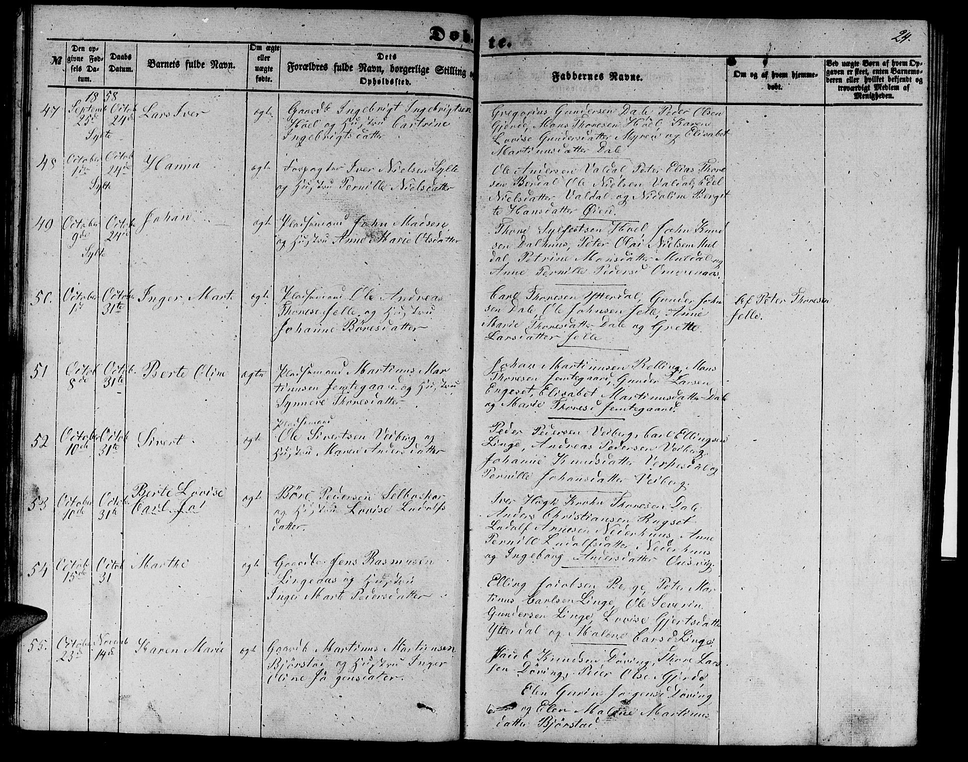 Ministerialprotokoller, klokkerbøker og fødselsregistre - Møre og Romsdal, AV/SAT-A-1454/519/L0261: Parish register (copy) no. 519C02, 1854-1867, p. 24