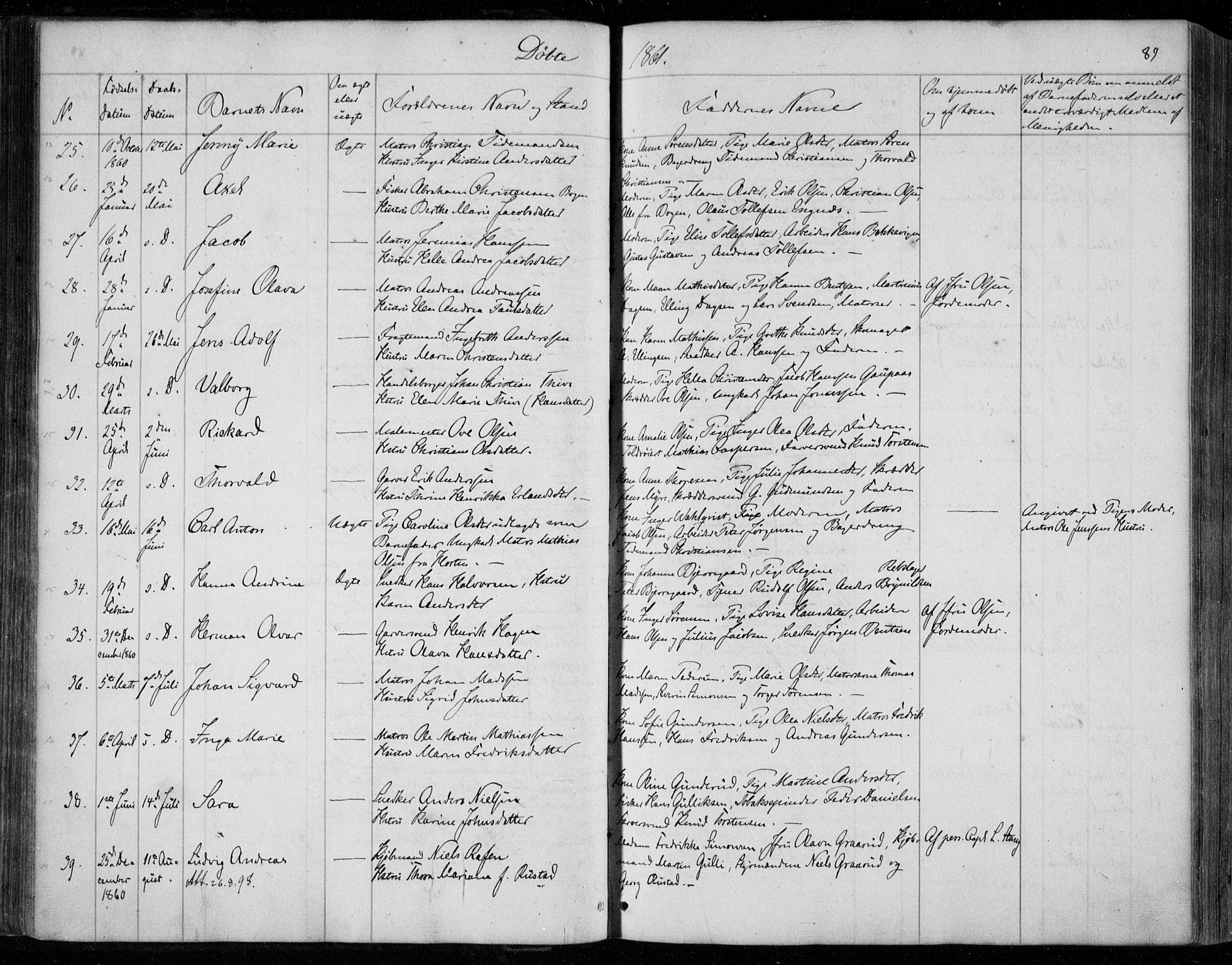 Holmestrand kirkebøker, AV/SAKO-A-346/F/Fa/L0002: Parish register (official) no. 2, 1840-1866, p. 89