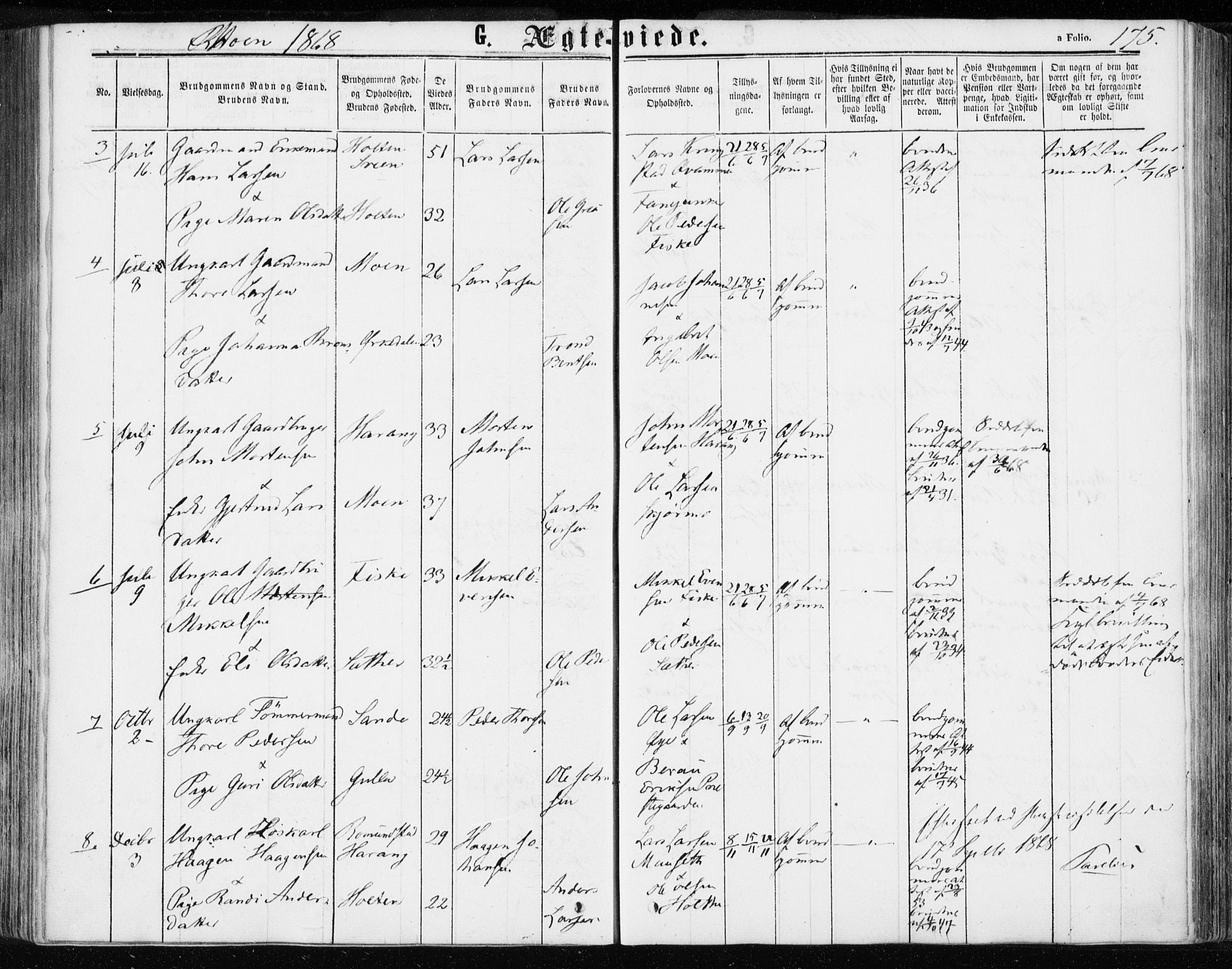 Ministerialprotokoller, klokkerbøker og fødselsregistre - Møre og Romsdal, SAT/A-1454/595/L1045: Parish register (official) no. 595A07, 1863-1873, p. 175