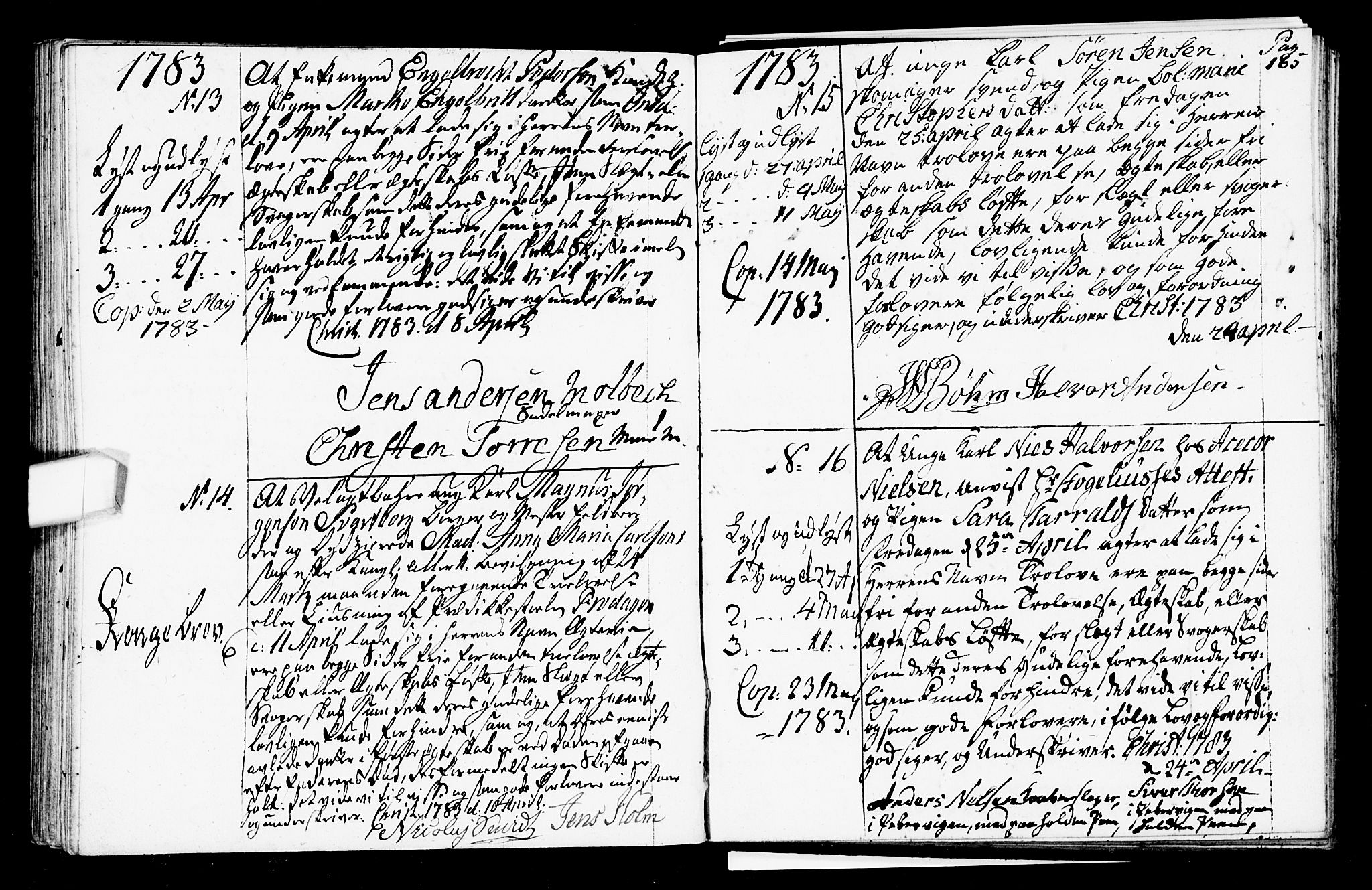 Oslo domkirke Kirkebøker, SAO/A-10752/L/La/L0009: Best man's statements no. 9, 1770-1784, p. 165