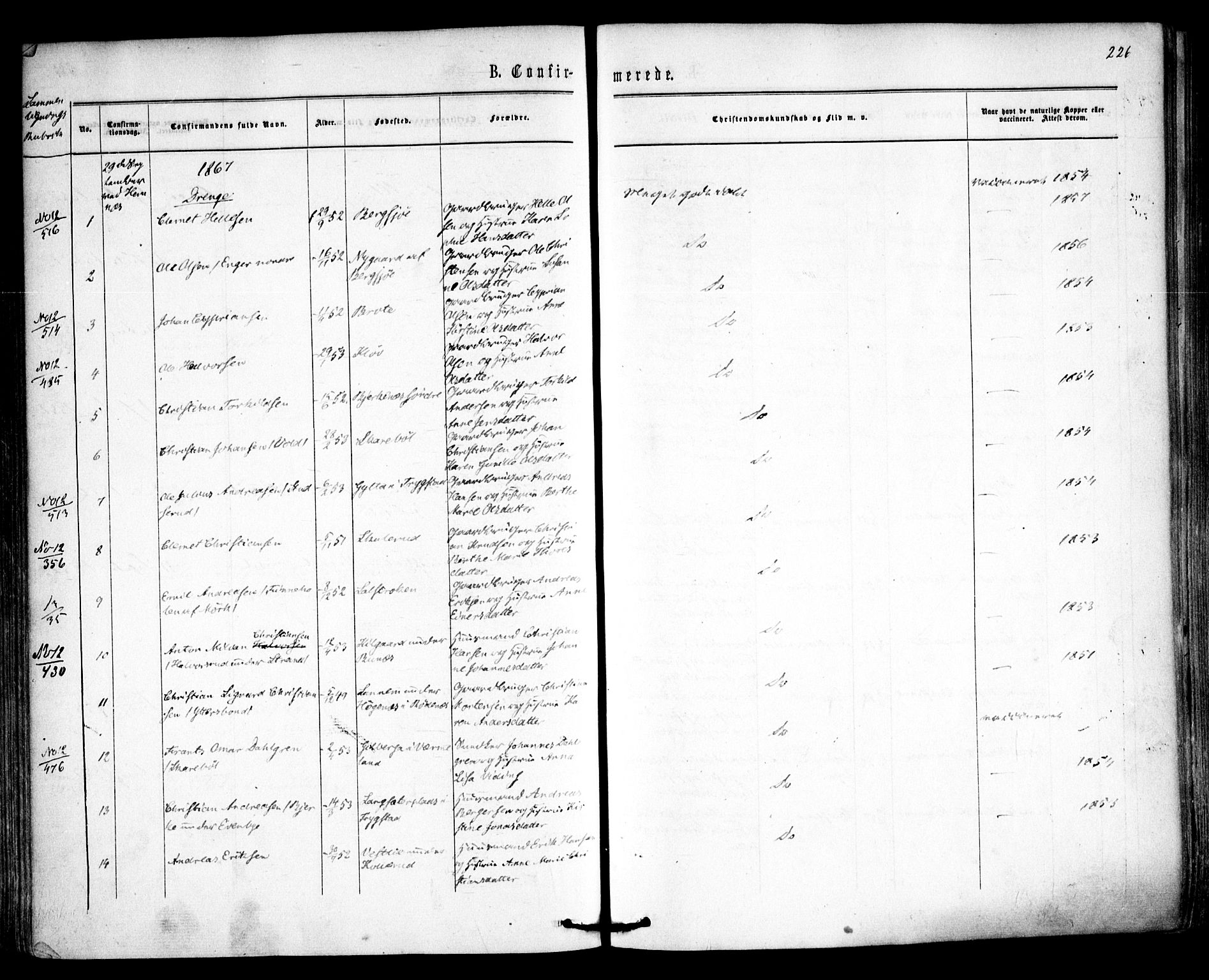 Høland prestekontor Kirkebøker, AV/SAO-A-10346a/F/Fa/L0011: Parish register (official) no. I 11, 1862-1869, p. 226