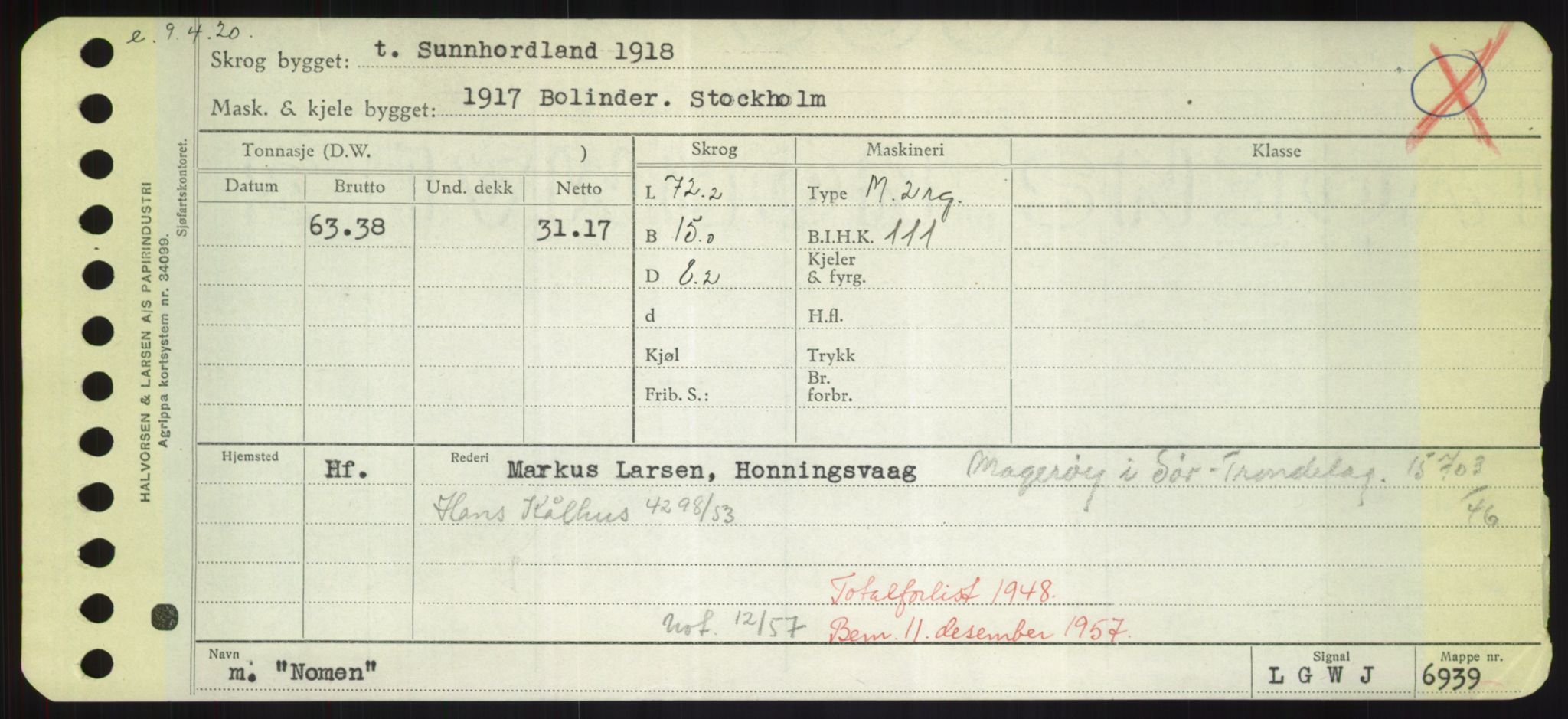 Sjøfartsdirektoratet med forløpere, Skipsmålingen, AV/RA-S-1627/H/Hd/L0026: Fartøy, N-Norhol, p. 261