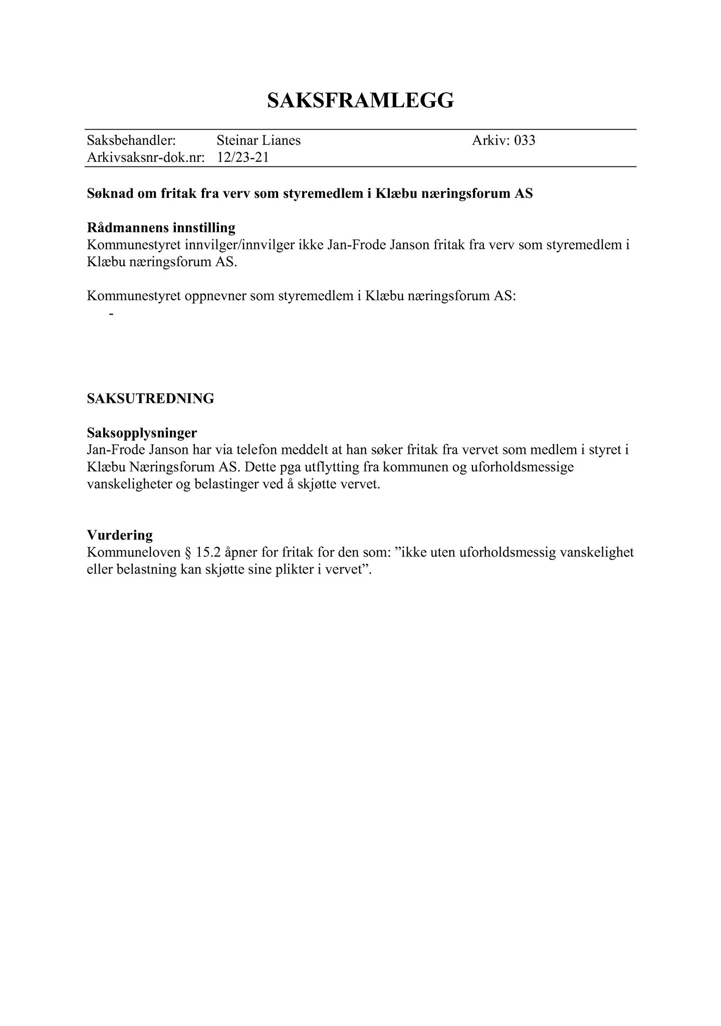 Klæbu Kommune, TRKO/KK/01-KS/L005: Kommunestyret - Møtedokumenter, 2012, p. 1484