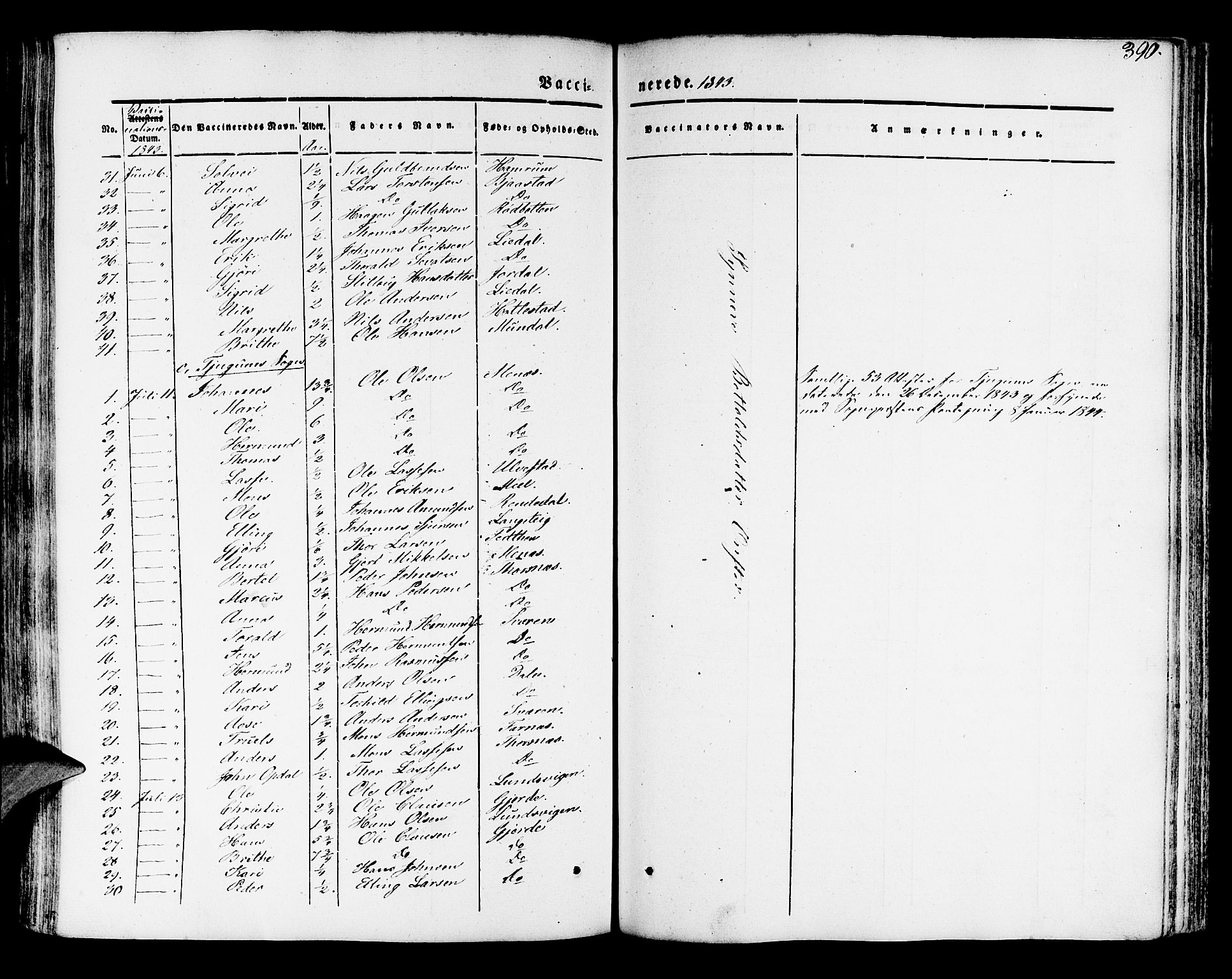 Leikanger sokneprestembete, AV/SAB-A-81001/H/Haa/Haaa/L0007: Parish register (official) no. A 7, 1838-1851, p. 390