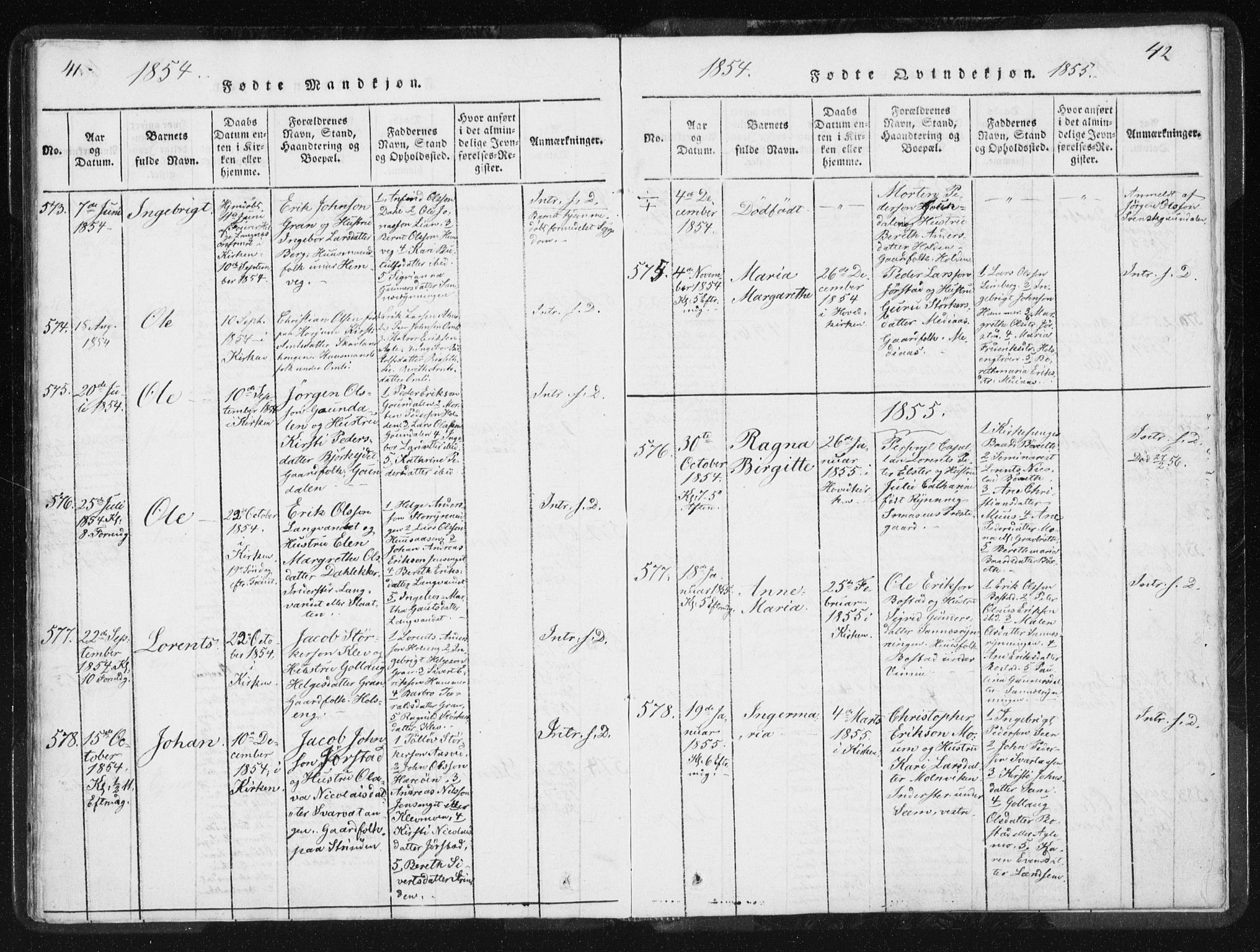 Ministerialprotokoller, klokkerbøker og fødselsregistre - Nord-Trøndelag, SAT/A-1458/749/L0471: Parish register (official) no. 749A05, 1847-1856, p. 41-42