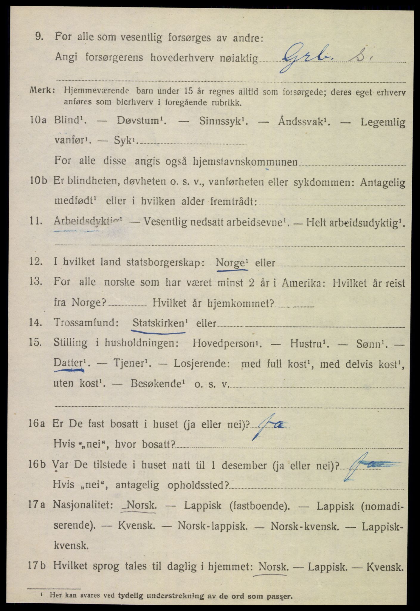 SAT, 1920 census for Mosvik, 1920, p. 1523