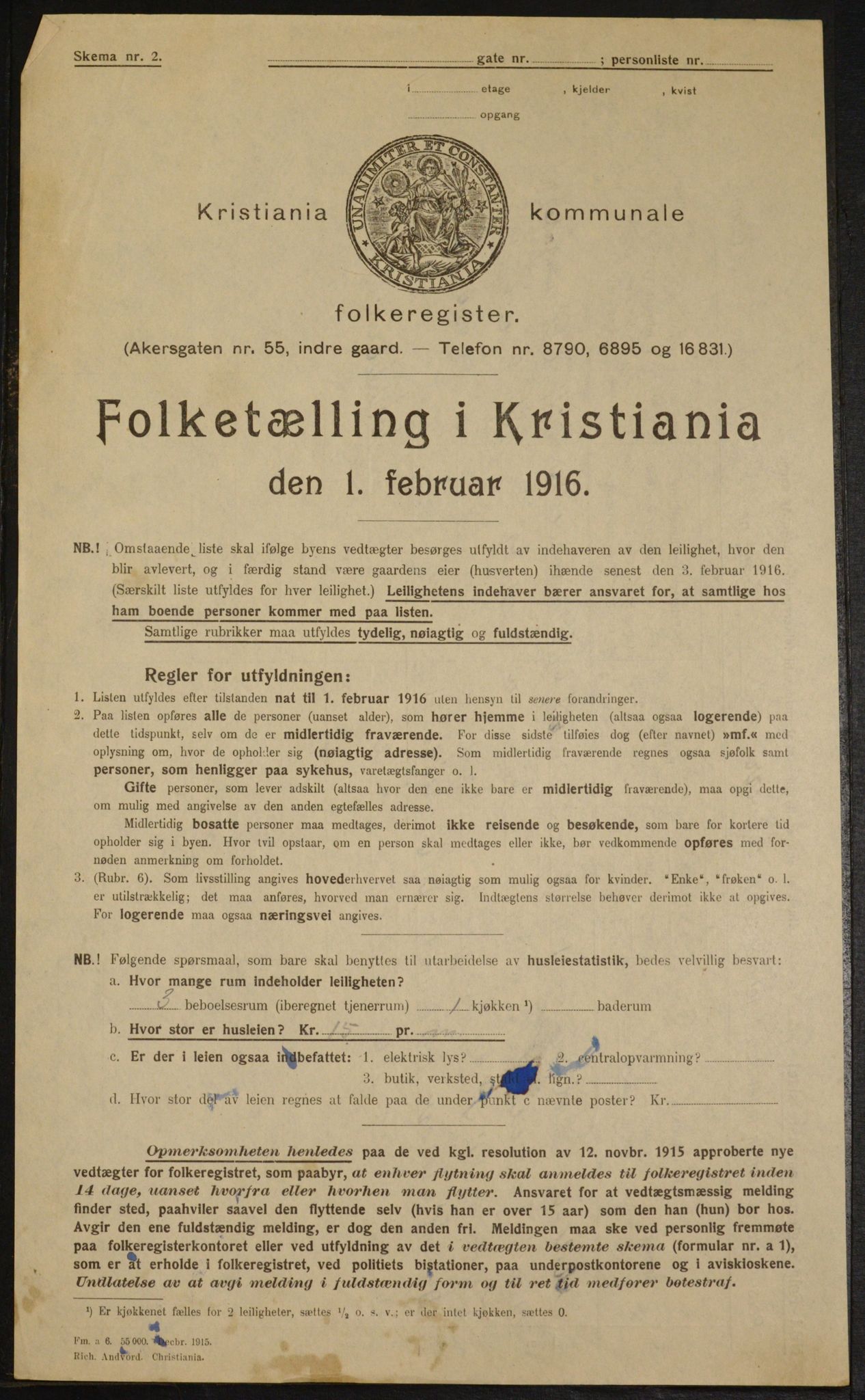 OBA, Municipal Census 1916 for Kristiania, 1916, p. 21354