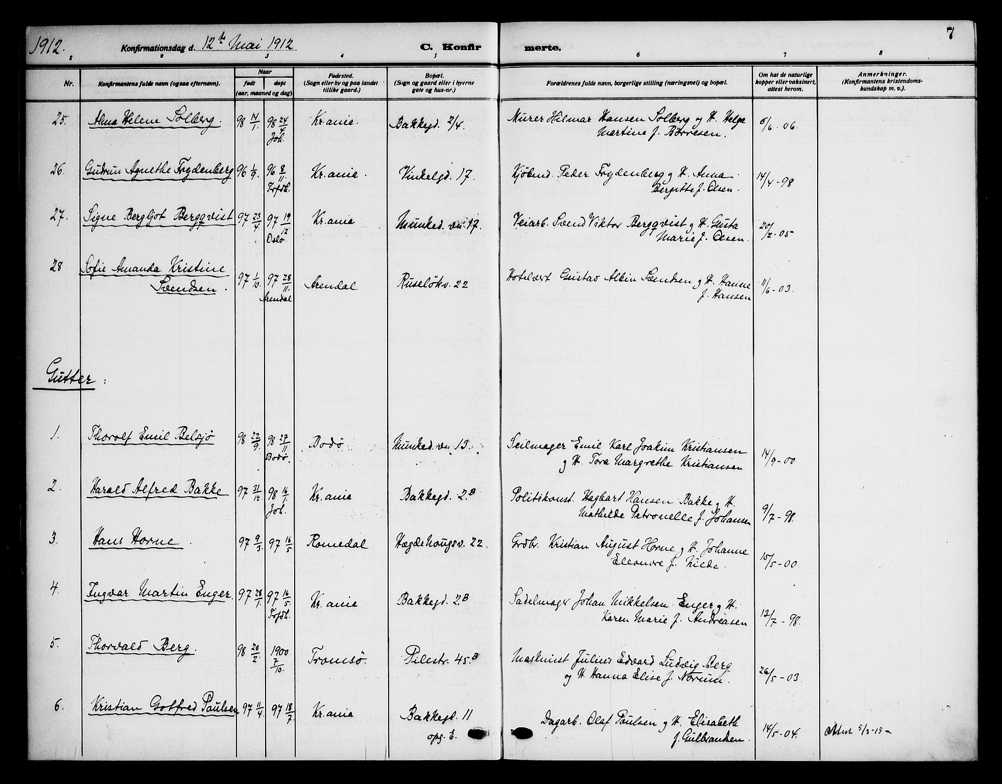 Piperviken prestekontor Kirkebøker, AV/SAO-A-10874/F/L0001: Parish register (official) no. 1, 1911-1958, p. 7