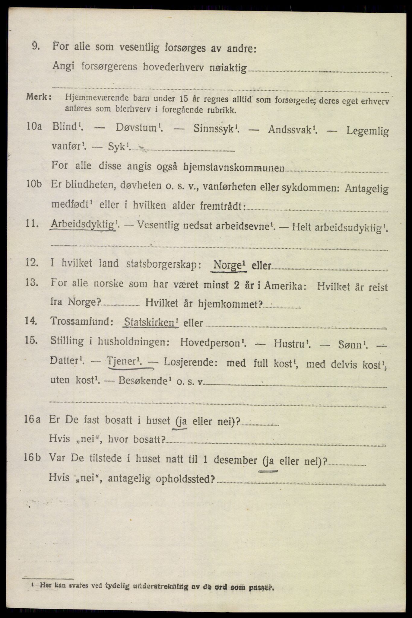 SAH, 1920 census for Vestre Slidre, 1920, p. 2631