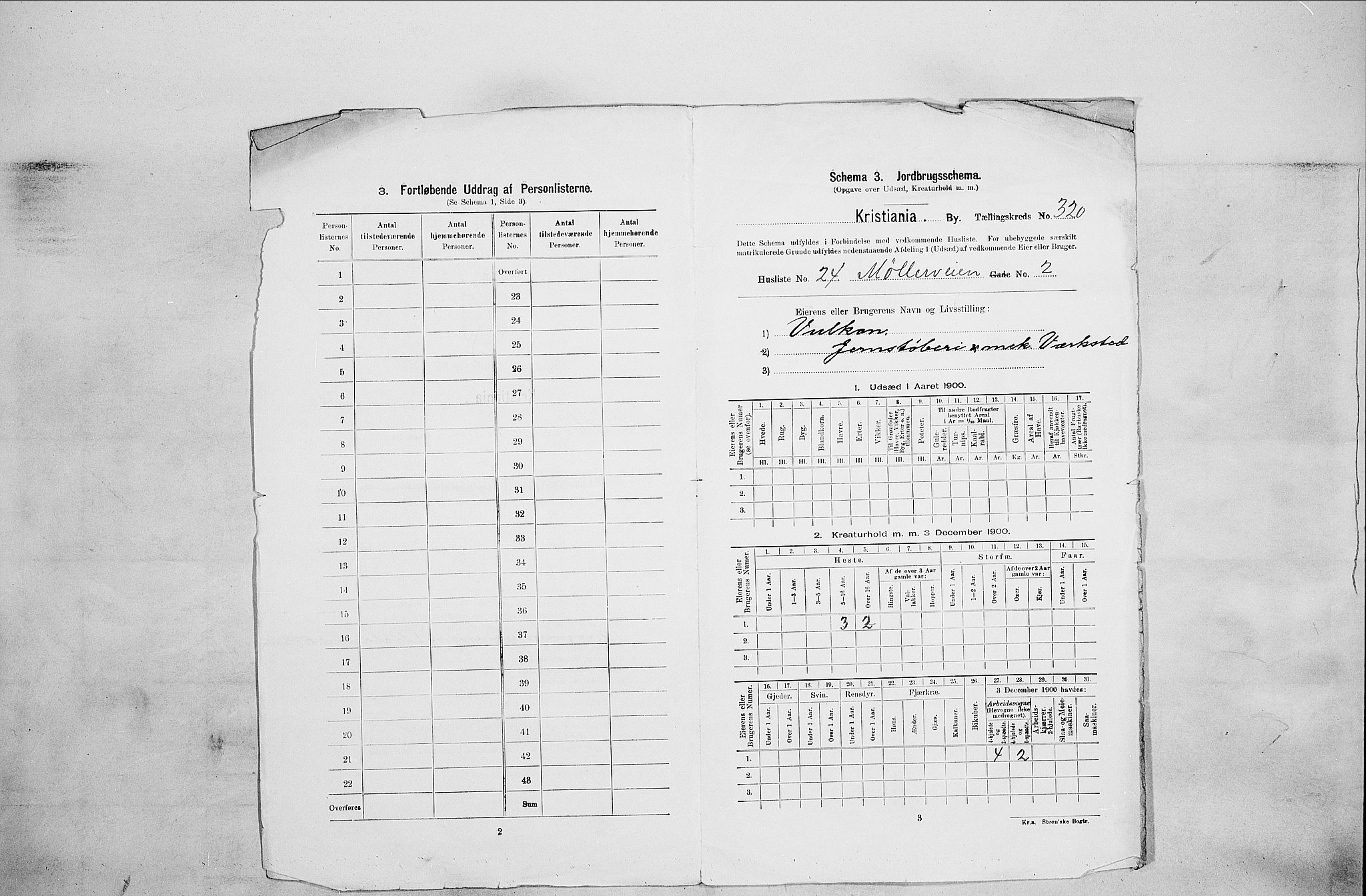 SAO, 1900 census for Kristiania, 1900, p. 62448