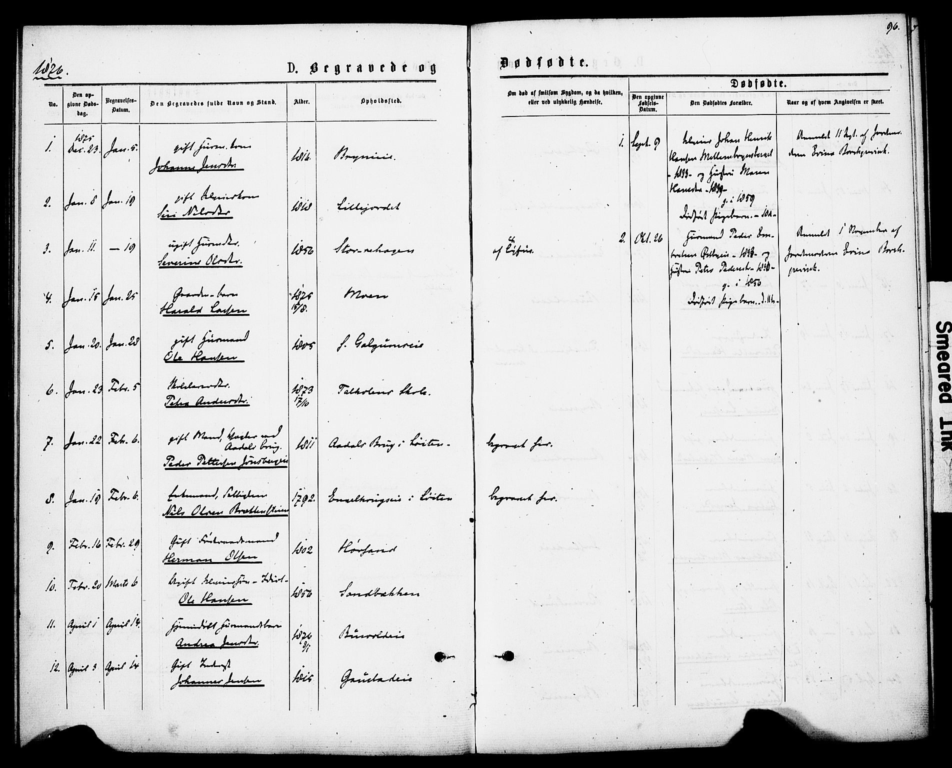 Romedal prestekontor, AV/SAH-PREST-004/K/L0007: Parish register (official) no. 7, 1875-1879, p. 96