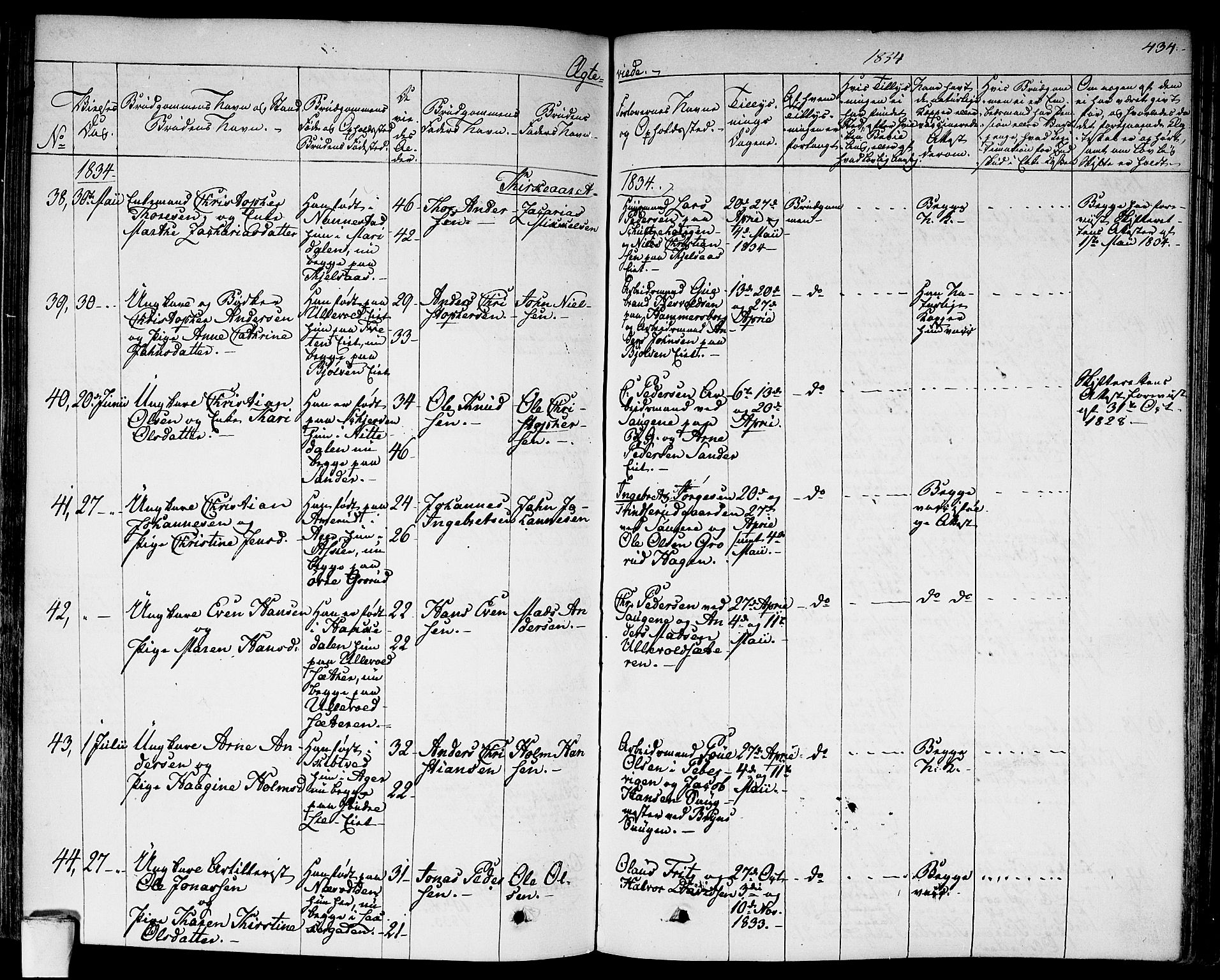 Aker prestekontor kirkebøker, SAO/A-10861/F/L0013: Parish register (official) no. 13, 1828-1837, p. 434