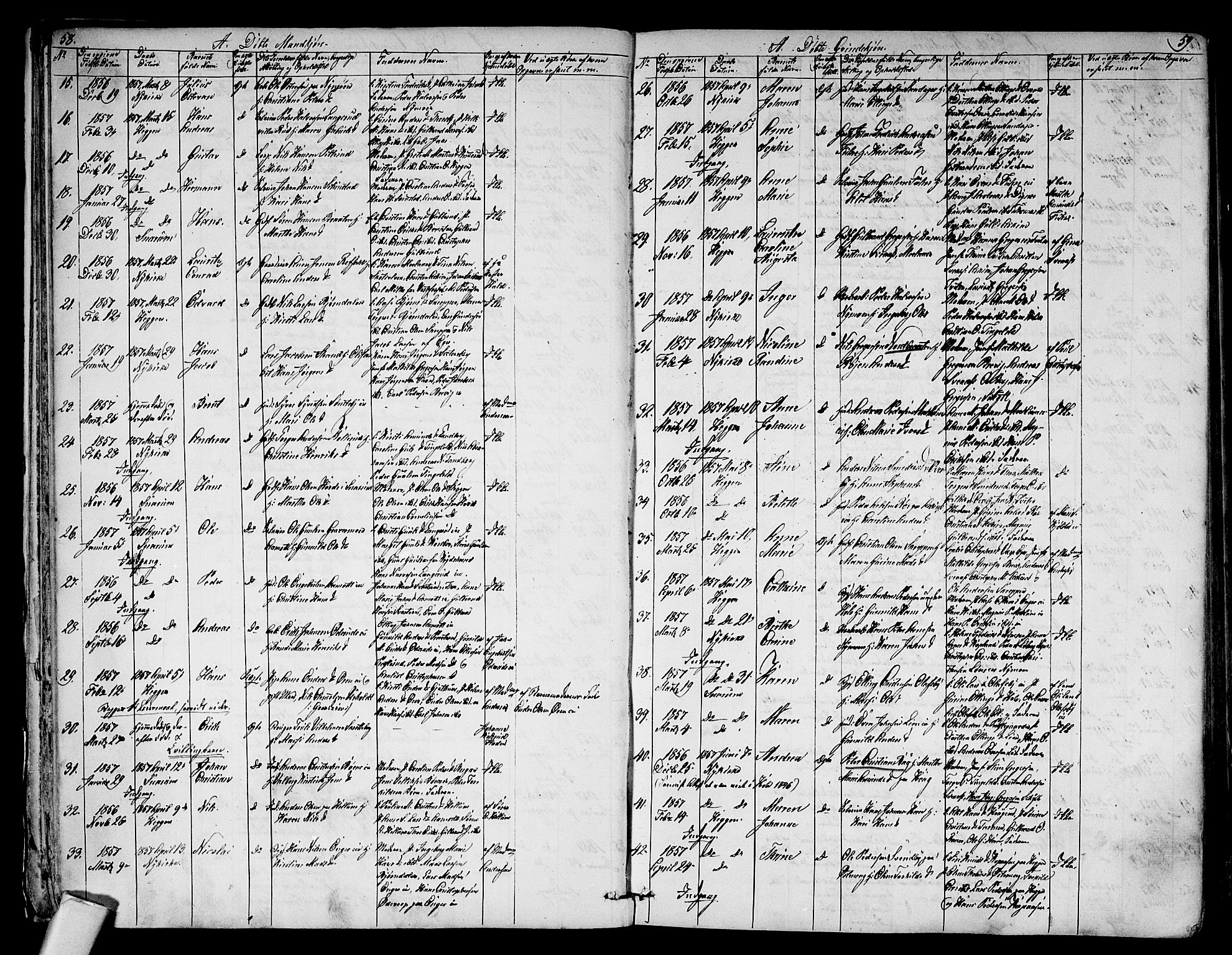 Modum kirkebøker, AV/SAKO-A-234/G/Ga/L0006: Parish register (copy) no. I 6, 1854-1868, p. 58-59