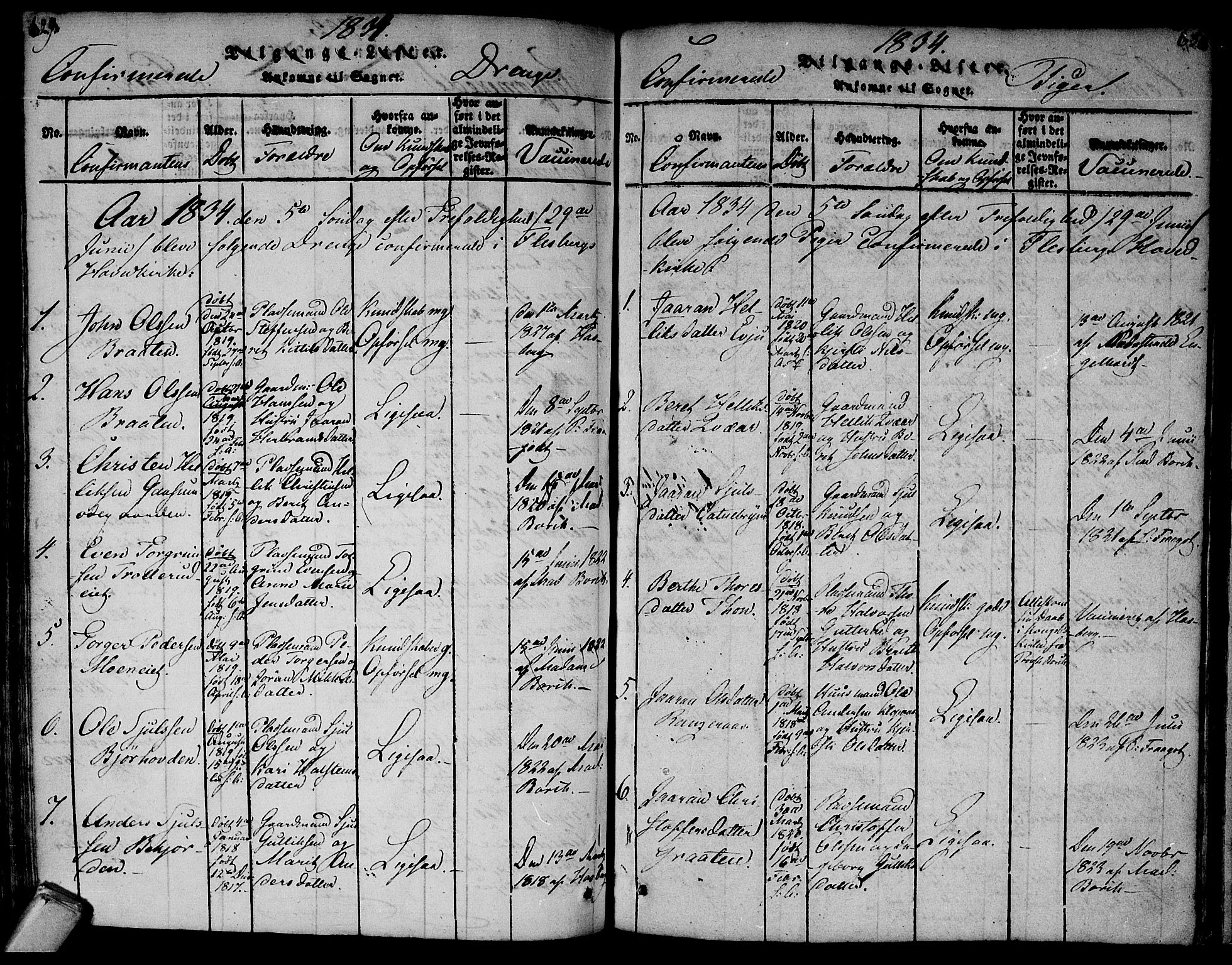 Flesberg kirkebøker, AV/SAKO-A-18/F/Fa/L0005: Parish register (official) no. I 5, 1816-1834, p. 629-630