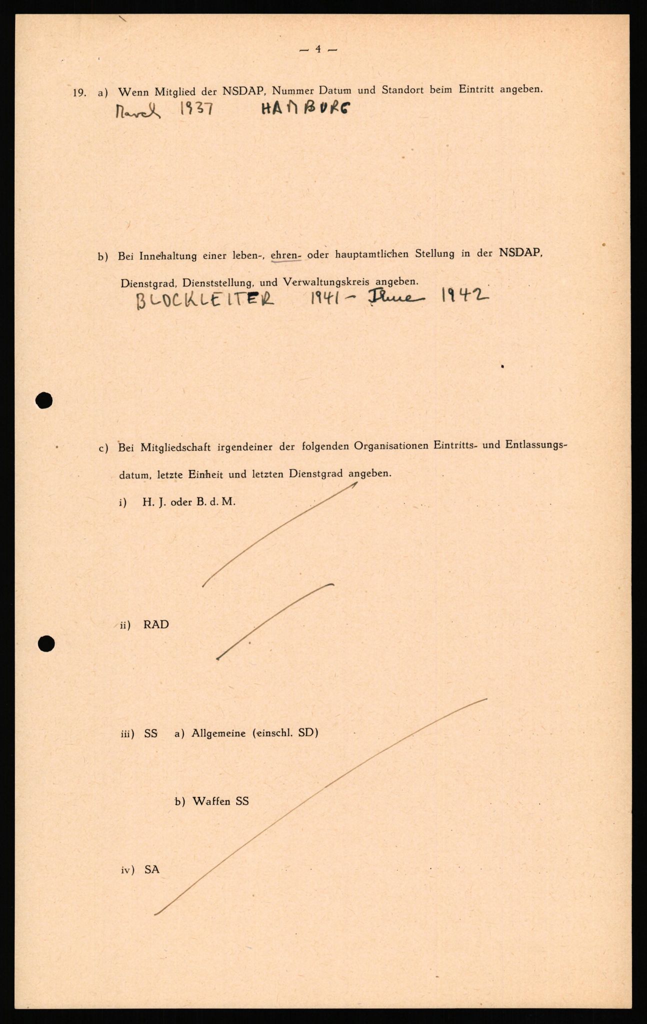 Forsvaret, Forsvarets overkommando II, AV/RA-RAFA-3915/D/Db/L0031: CI Questionaires. Tyske okkupasjonsstyrker i Norge. Tyskere., 1945-1946, p. 13