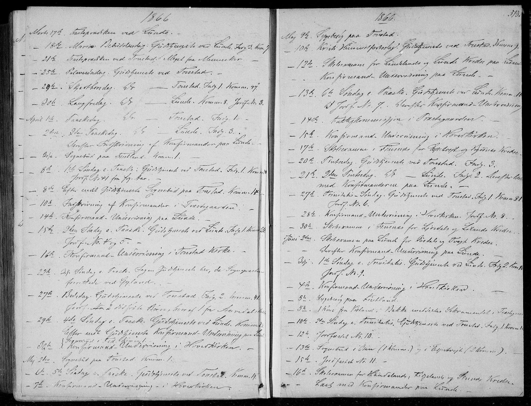 Sirdal sokneprestkontor, SAK/1111-0036/F/Fa/Fab/L0002: Parish register (official) no. A 2, 1855-1874, p. 513