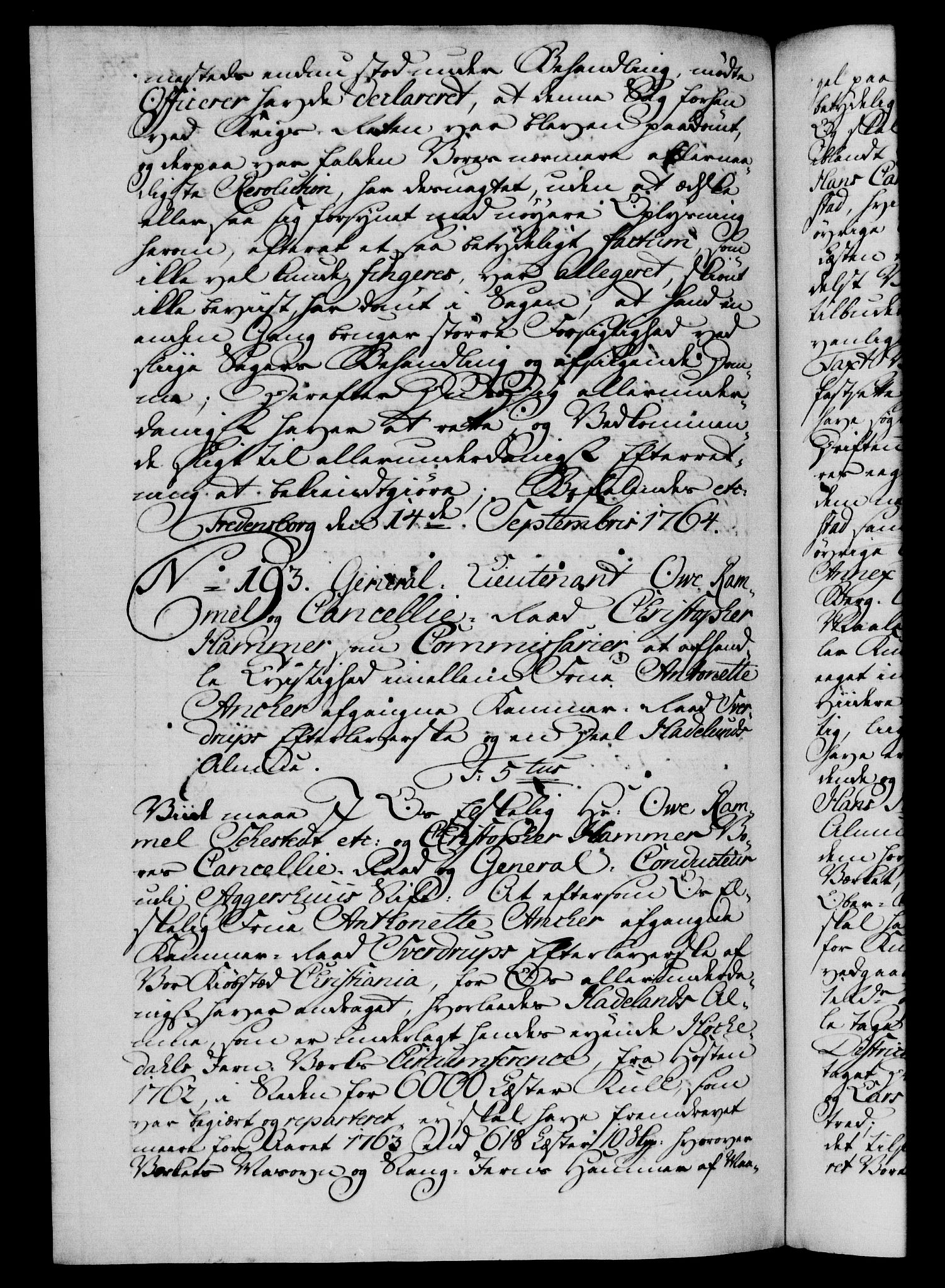 Danske Kanselli 1572-1799, AV/RA-EA-3023/F/Fc/Fca/Fcab/L0037: Norske tegnelser, 1762-1766, p. 396b