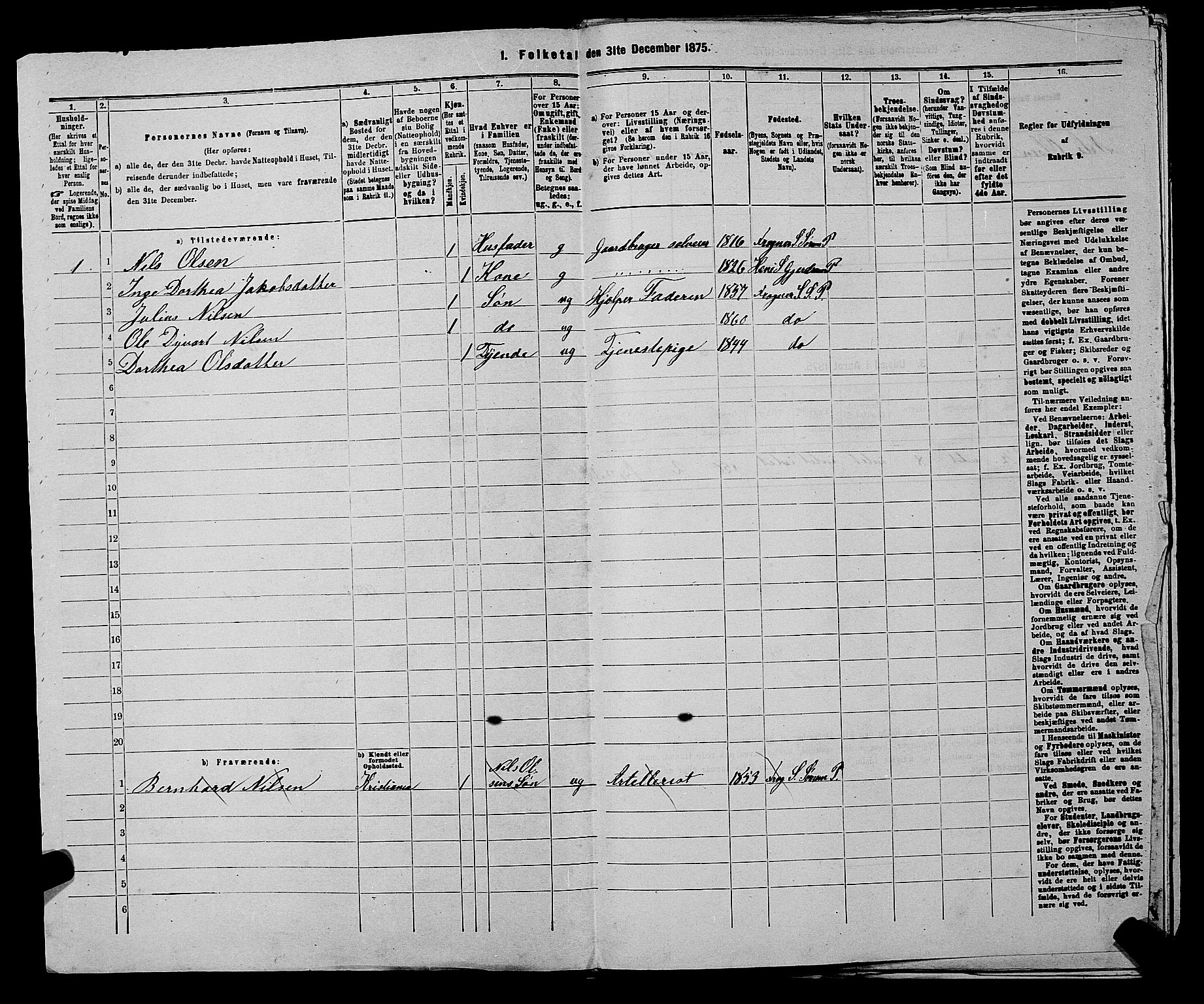 RA, 1875 census for 0226P Sørum, 1875, p. 841