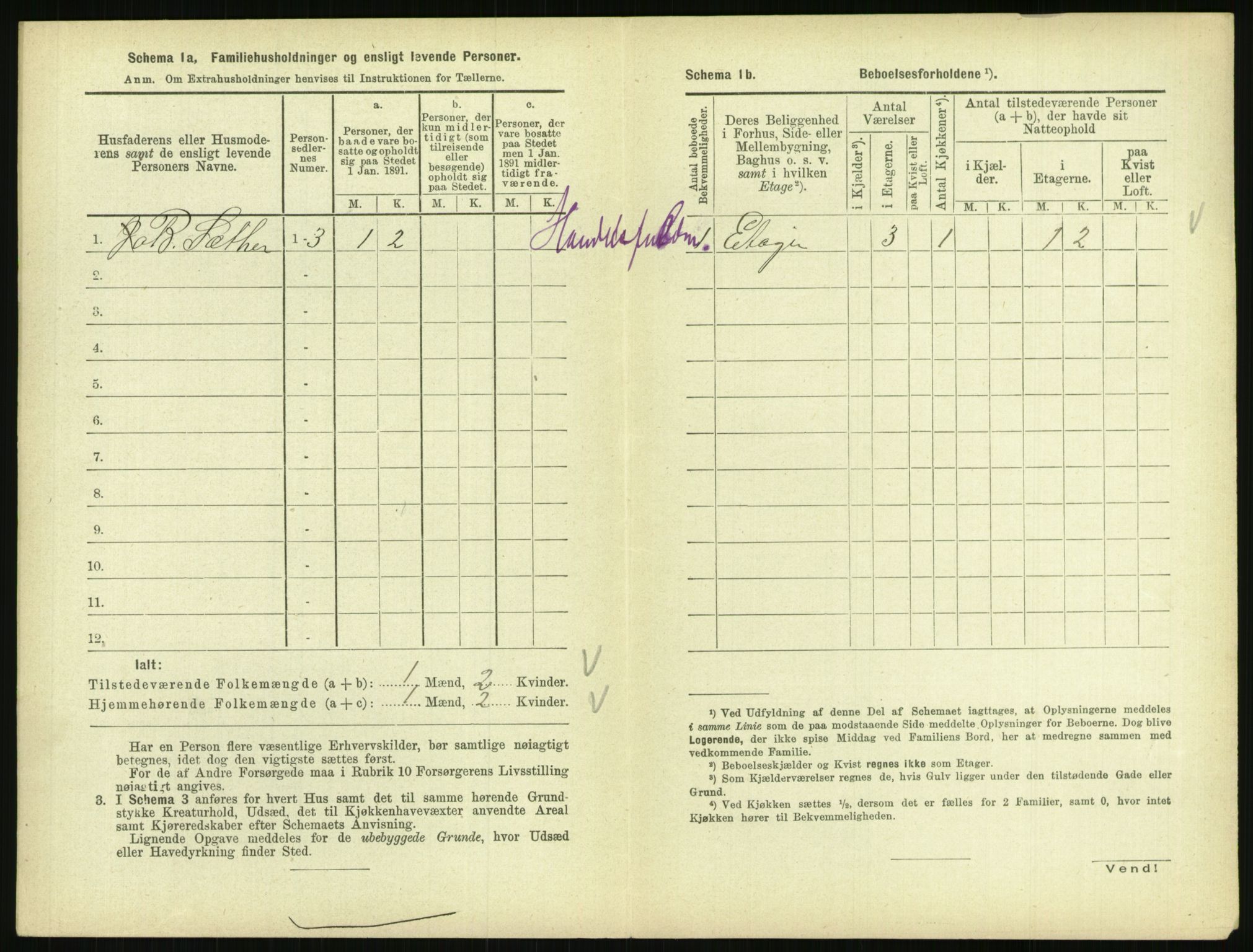 RA, 1891 census for 0801 Kragerø, 1891, p. 1187