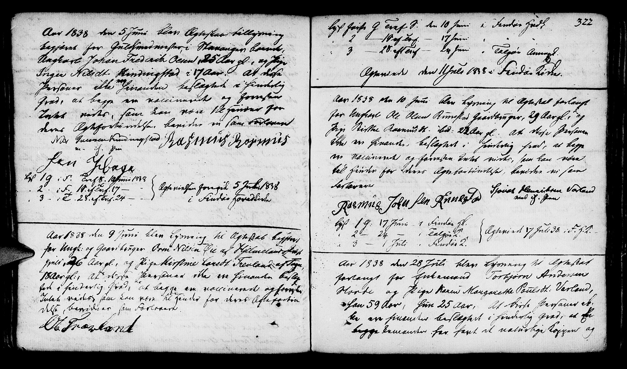 Finnøy sokneprestkontor, SAST/A-101825/H/Ha/Haa/L0005: Parish register (official) no. A 5, 1773-1816, p. 322