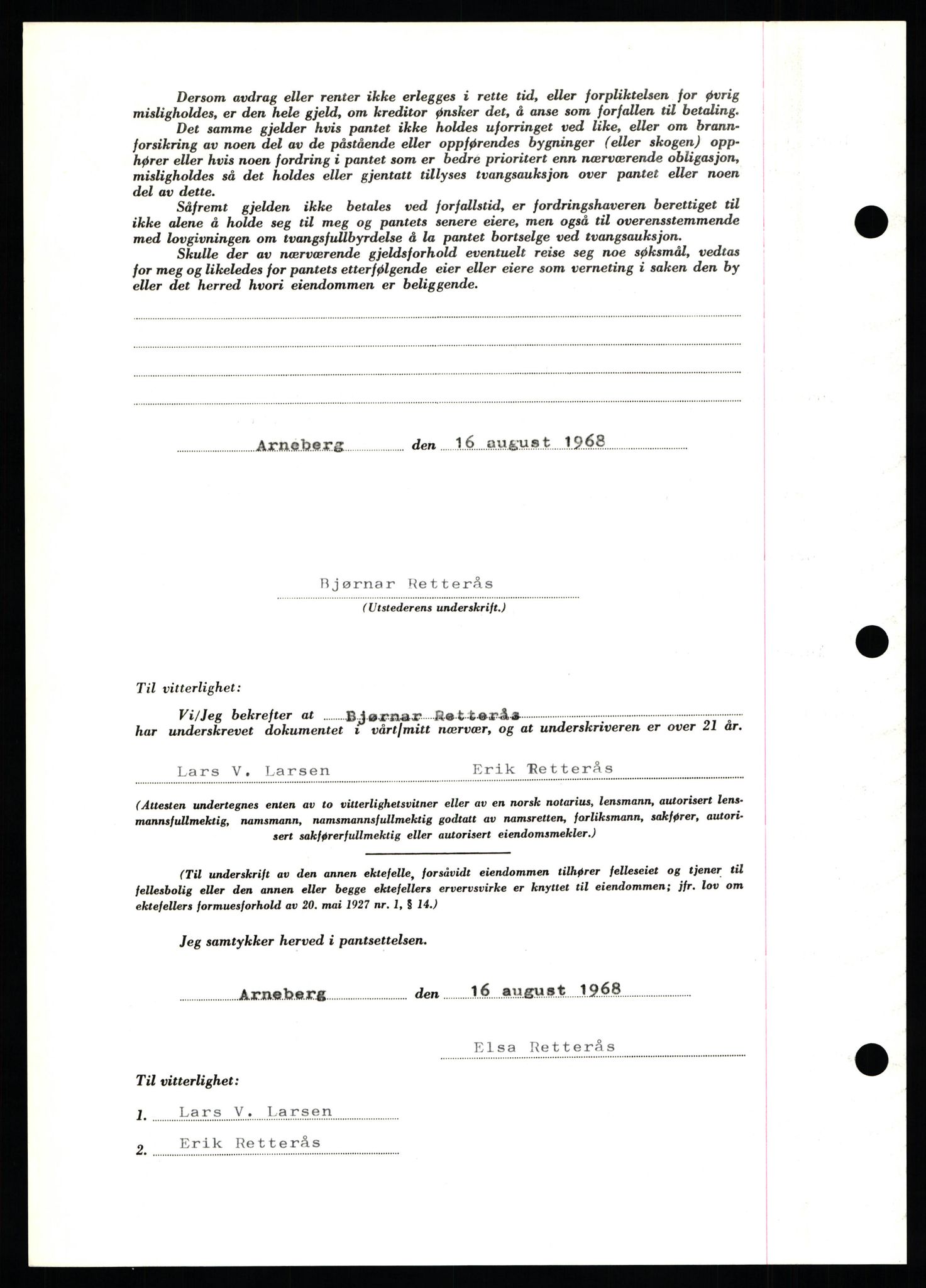 Nord-Hedmark sorenskriveri, AV/SAH-TING-012/H/Hb/Hbf/L0077: Mortgage book no. B77, 1968-1969, Diary no: : 5278/1968