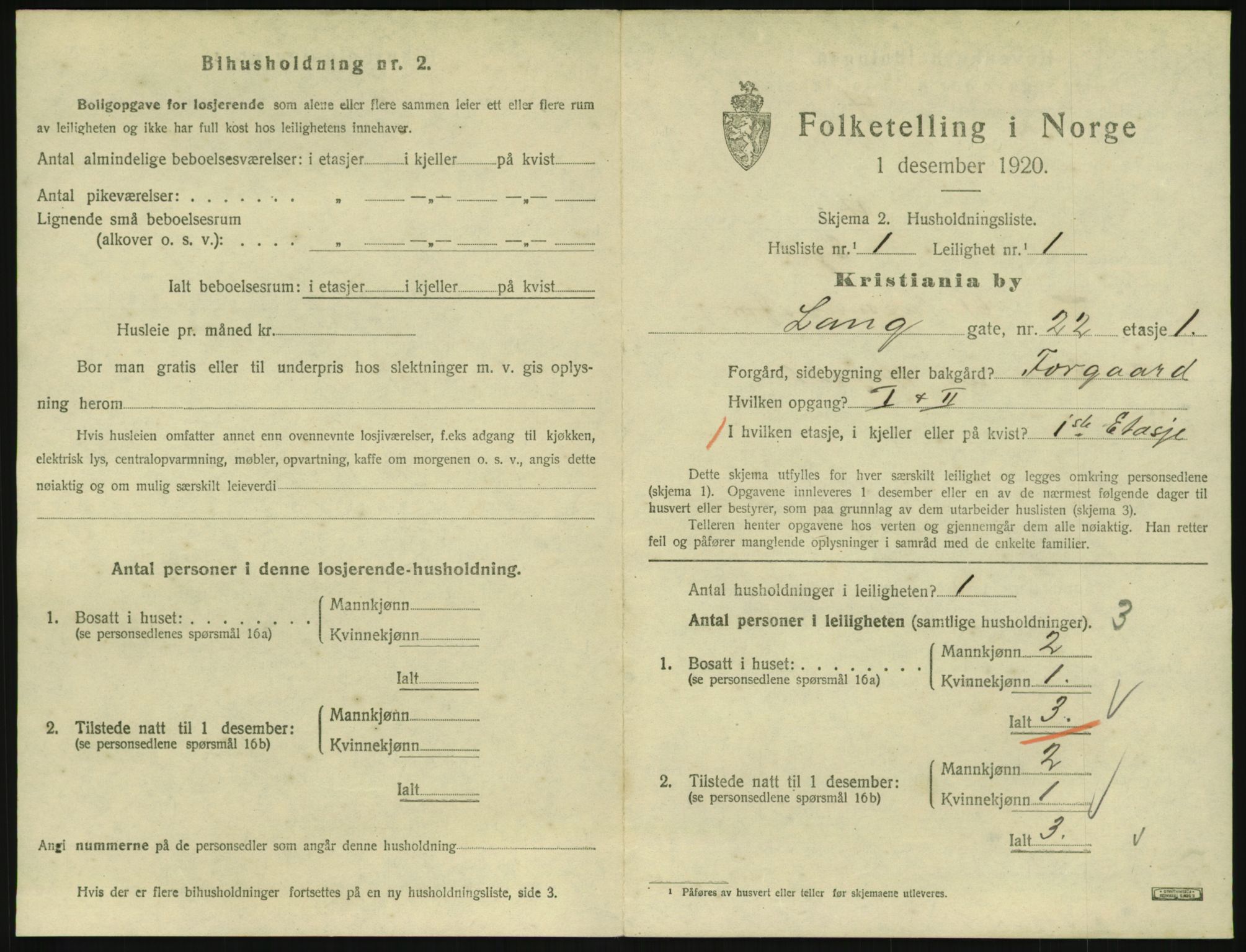 SAO, 1920 census for Kristiania, 1920, p. 57600