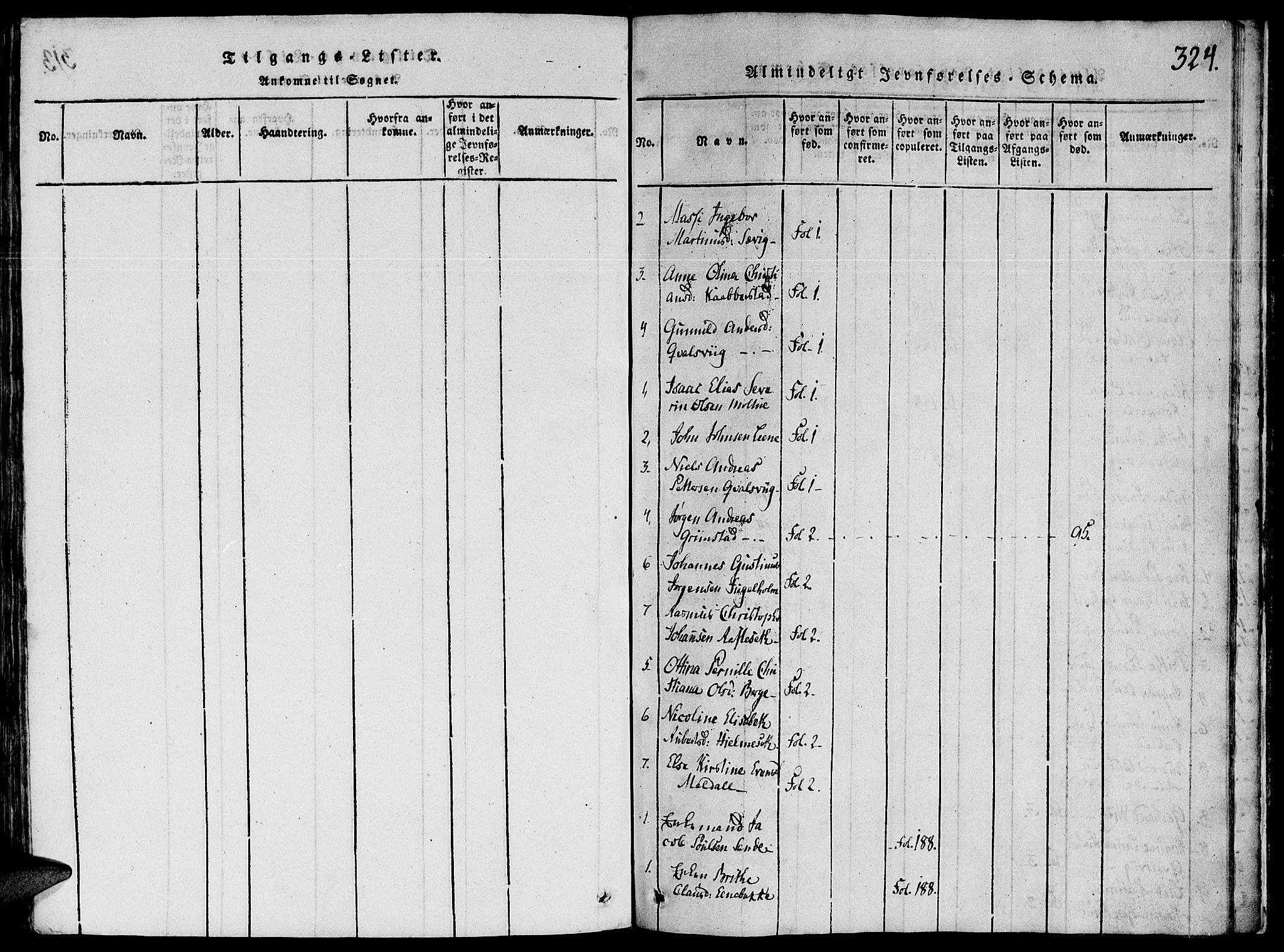 Ministerialprotokoller, klokkerbøker og fødselsregistre - Møre og Romsdal, SAT/A-1454/507/L0069: Parish register (official) no. 507A04, 1816-1841, p. 324