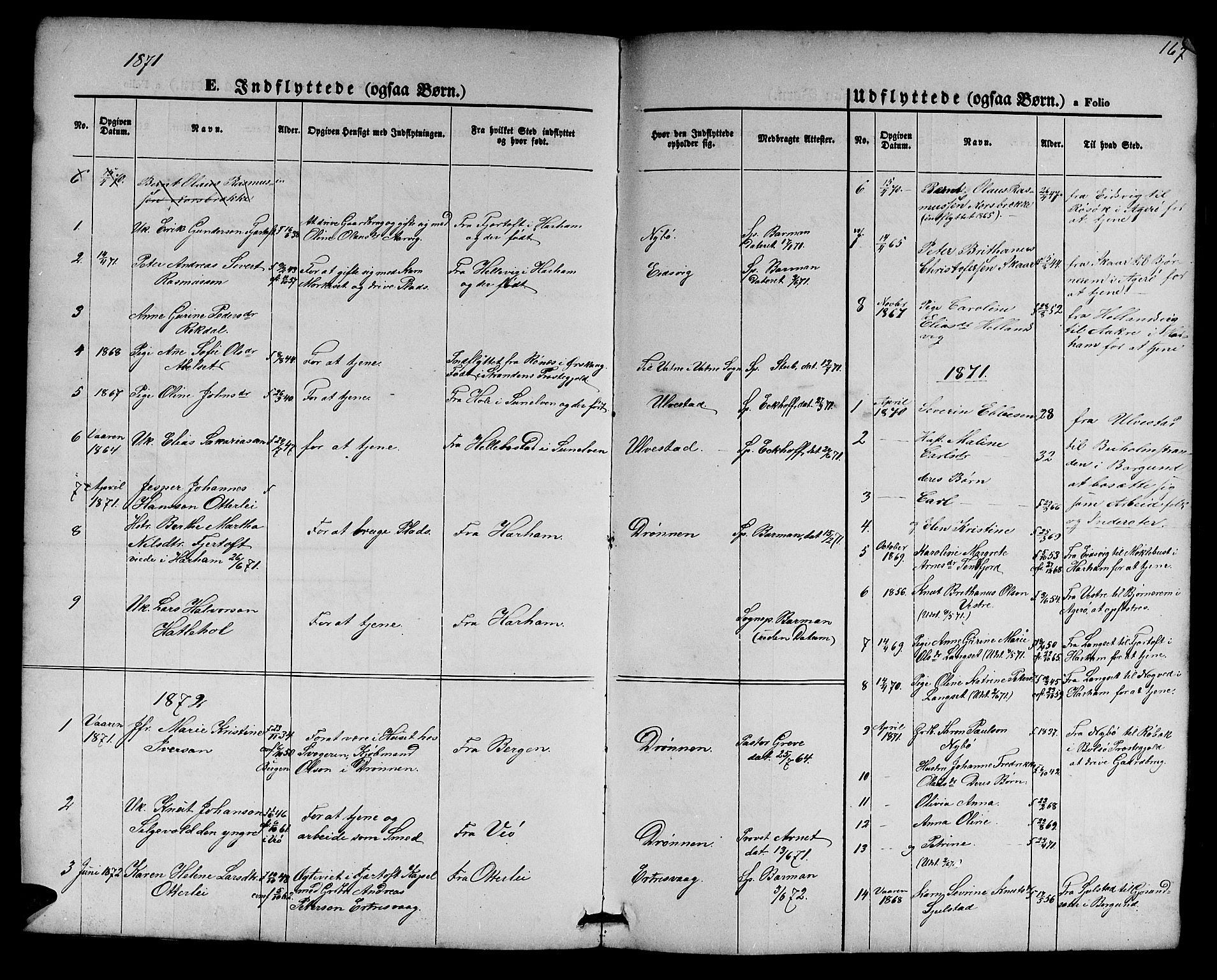 Ministerialprotokoller, klokkerbøker og fødselsregistre - Møre og Romsdal, AV/SAT-A-1454/525/L0375: Parish register (copy) no. 525C01, 1865-1879, p. 167