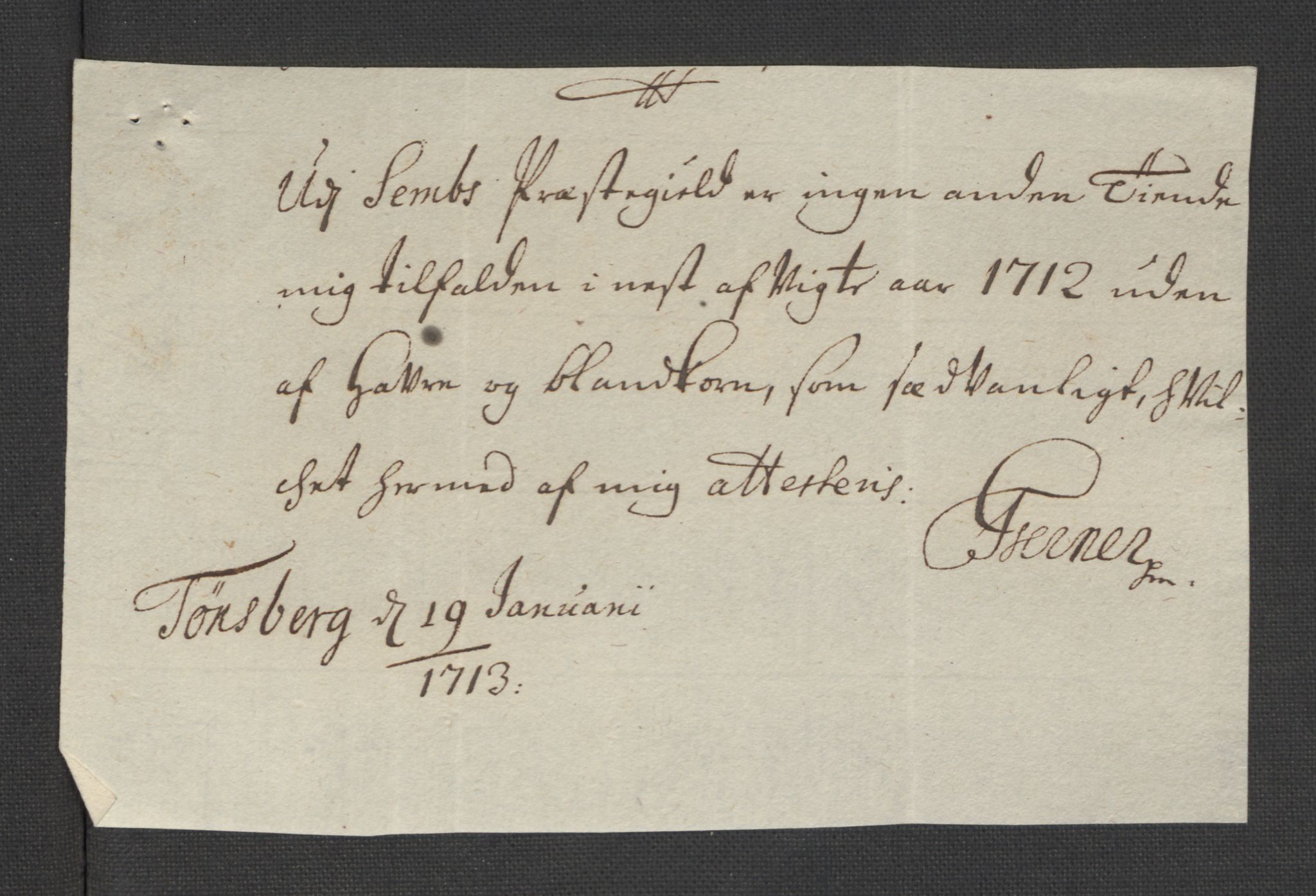 Rentekammeret inntil 1814, Reviderte regnskaper, Fogderegnskap, AV/RA-EA-4092/R32/L1877: Fogderegnskap Jarlsberg grevskap, 1712, p. 122