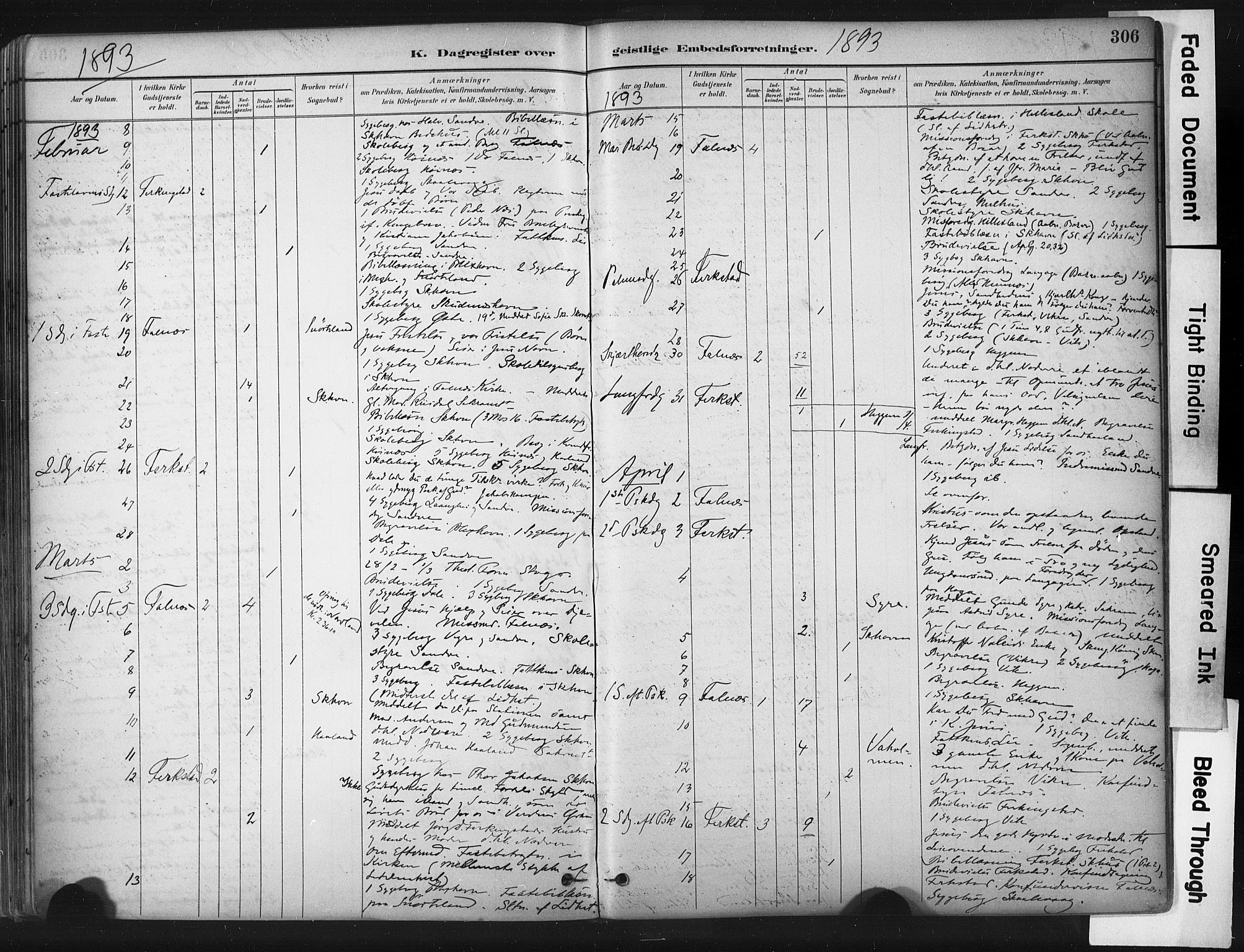 Skudenes sokneprestkontor, AV/SAST-A -101849/H/Ha/Haa/L0009: Parish register (official) no. A 6, 1882-1912, p. 306