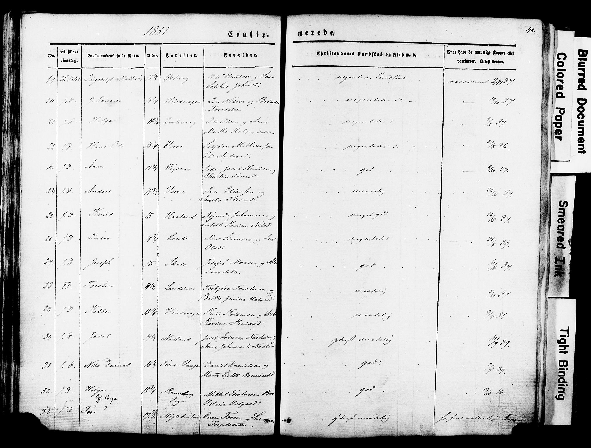 Avaldsnes sokneprestkontor, AV/SAST-A -101851/H/Ha/Haa/L0007: Parish register (official) no. A 7, 1841-1853, p. 48